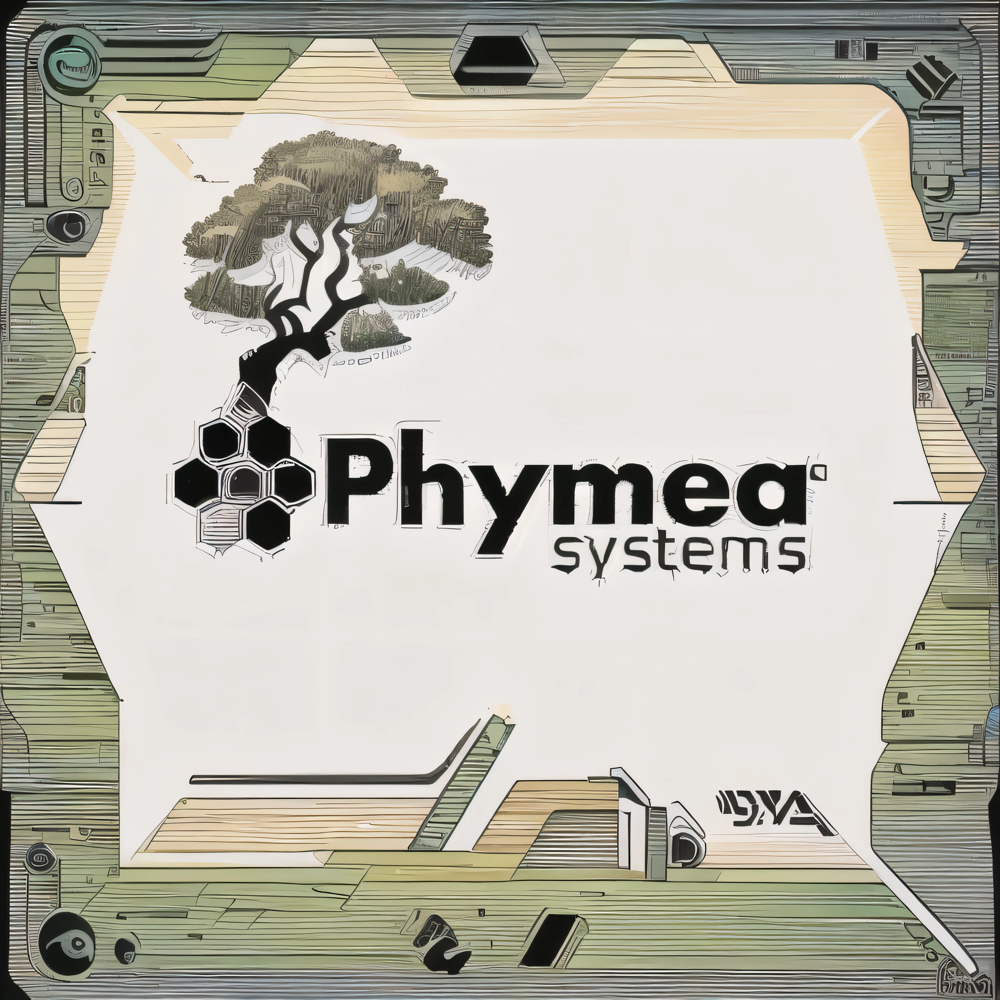 a Logo for a company that sells phymea systems, Logo&";, asymmetrical Logo, Logo arrondi, , Logo, Logo, Vignette, header with Logo, figma, LOGOSimples, Logo monochrome, Logo d'entreprise, Logo creation, Logos, High quality image, entreprise d'electronics for agricultural research, arbre, Tree grow on Logo, feuille de plante, vecteuriel, vecteur, electric circuit, electronic track, electronic routing,