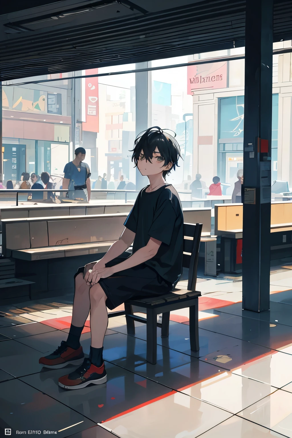 A poor boy, with worn-out shoes and ragged clothes, hesitantly steps inside the bustling Mall. His wide, hopeful eyes take in the dazzling displays of merchandise, as he shiveringly walks past luxurious stores selling expensive items. The warm, artificial glow from the overhead lights casts long, elongated shadows on the cool, tiled floor.
The hustle and bustle of the crowd around him fades into the background as he focuses his gaze on a small, unused bench in a secluded corner. Taking a deep breath, he sits down, his expressions displaying a mix of longing and anticipation.
The Mall, in all its grandeur and op