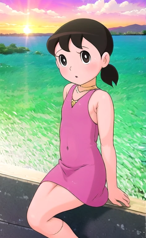 1 girl,hot,shizuka, serene expression, mesmerizing eyes, straight long hair, flowing dress, poised posture, porcelain skin, subtle blush, crystal pendant
BREAK
golden hour, (rim lighting):1.2, warm tones, sun flare, soft shadows, vibrant colors, painterly effect, dreamy atmosphere
BREAK
scenic lake, distant mountains, willow tree, calm water, reflection, sunlit clouds, peaceful ambiance, idyllic sunset, ultra detailed, official art, unity 8k wallpaper
, zentangle, mandala