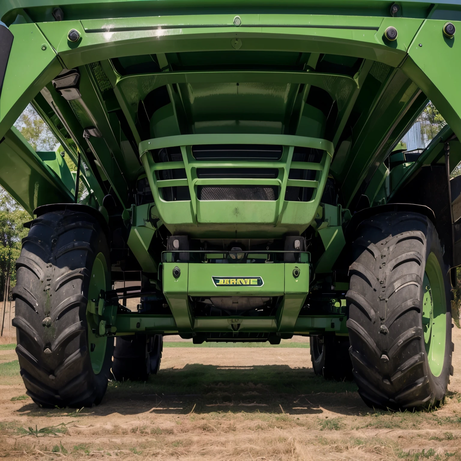 Draw a large John Deere tractor next to a slim person.

High quality pictures、Ultra-detailed、 jawan deere轴透明巨型tractor、Human BodyLean Figure、Next to it

(High-quality image, highly detailed, John Deere transparent axis large-scale tractor, Slim Figure, next to it)