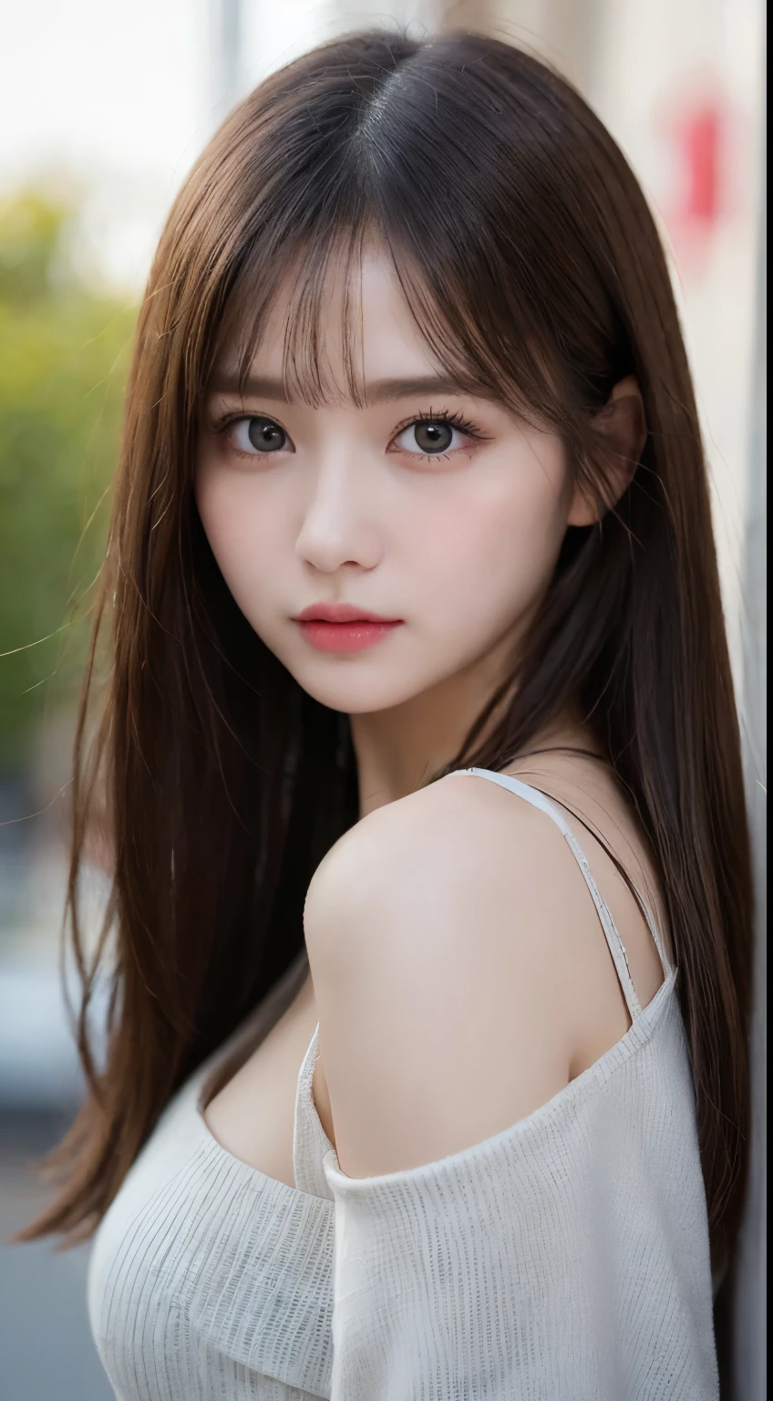 table top, highest quality, shape, Super detailed, finely, High resolution, 8k wallpaper, 完璧なダイナミックな構shape, beautiful and detailed eyes, gorgeous spring clothes,beautiful straight hair,small breasts,natural color lip, 20 year old girl、cute、sexy shot looking at camera,Always blur the background,perfect and beautiful face,Beautiful and dense face、slim face and style,Big eyes、Do gal makeup,real photos（best image quality）、sexy face、fashion model pose、Stand away from the camera and take a full body photo