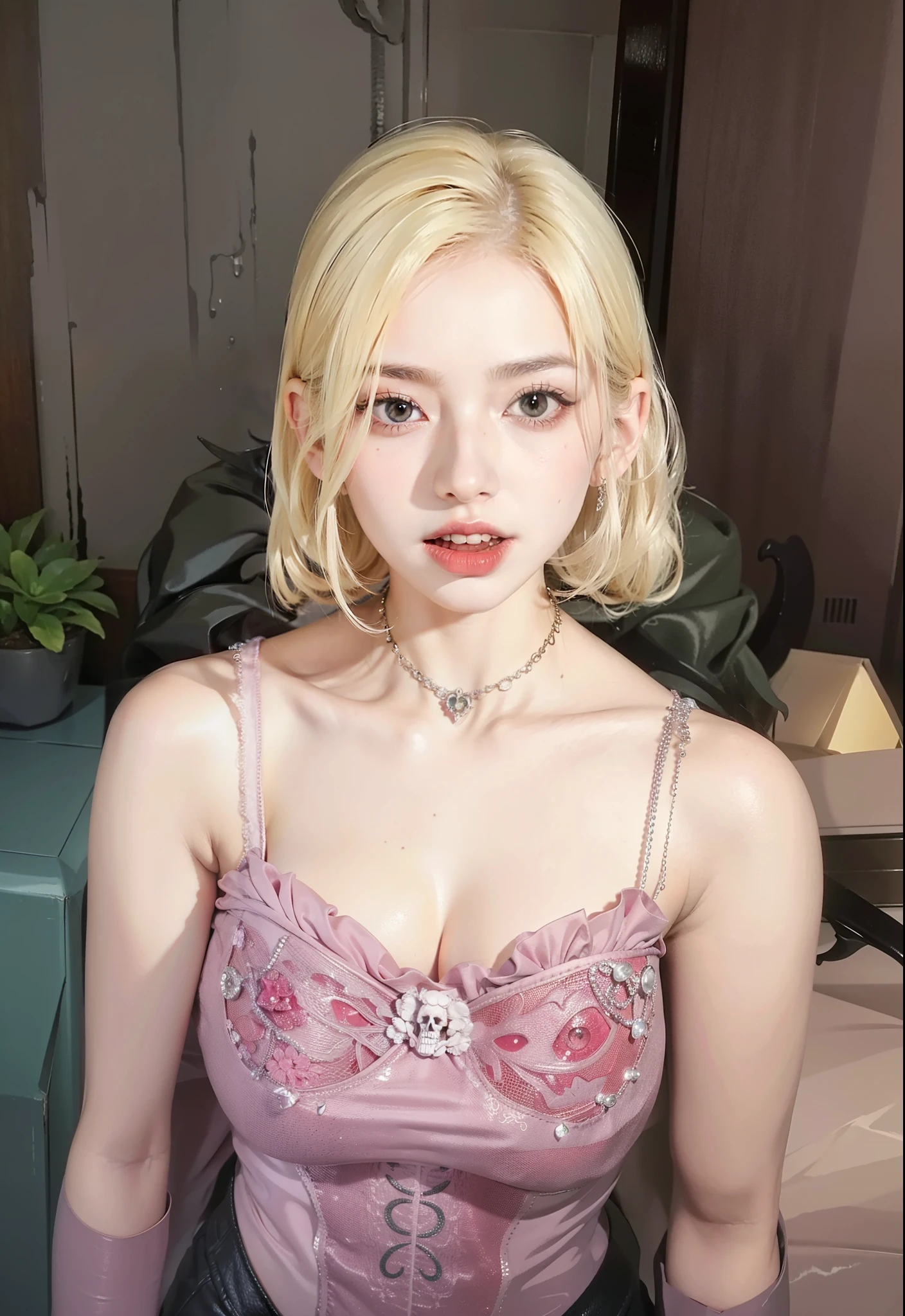 beautifully,Picture of a box full of swords,wing, succubus theme,fallen angel,Excellent,scary,secret horror,tentacle,have eyes,uncanny valley effect,blood moon,skull skeleton,vampire,Hellfire,female devil,Swarovski crystals,vampire公主,High quality facial details,Photo quality,luxury,High-end aesthetics,red gloves,