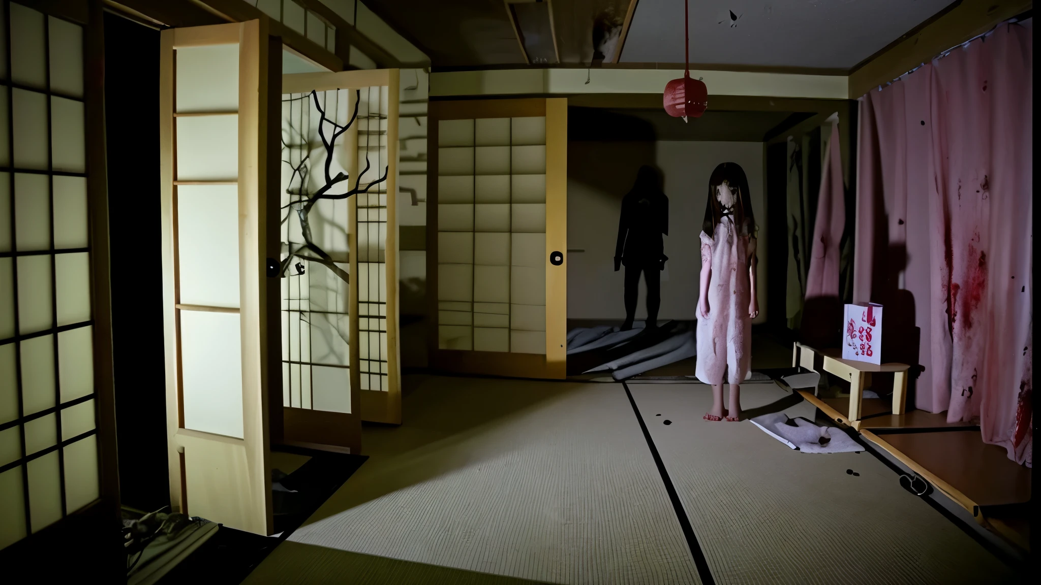 scary,Japanese doll, horror, fear, darkness, Japanese room,