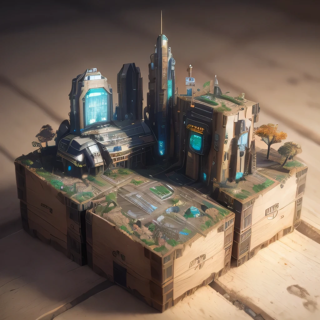 6598年Mars realistic model, (Bifurcation, original photo, best quality, masterpiece:1.4),Steampunk Cyberpunk 6820 City,(CyberpunkMars light:1.3), Mars (related to land),(in a small nature box:1.3),Isometric, small nature, landscape on foundation,landscape,
