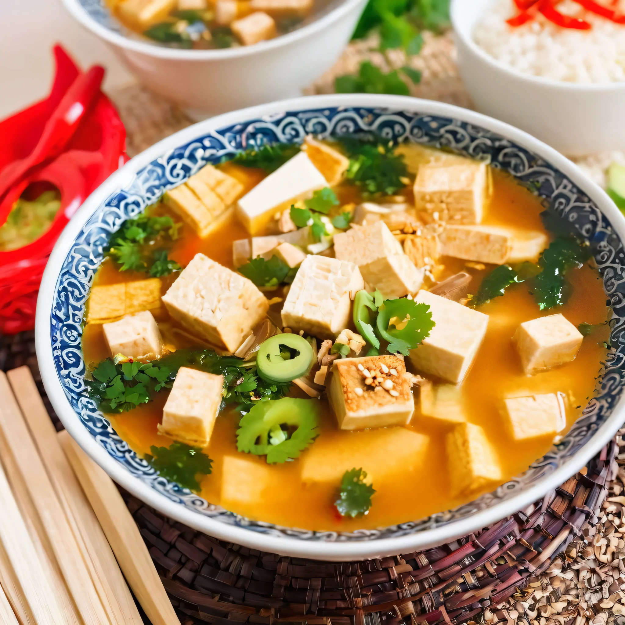 Delicious Chinese tofu soup