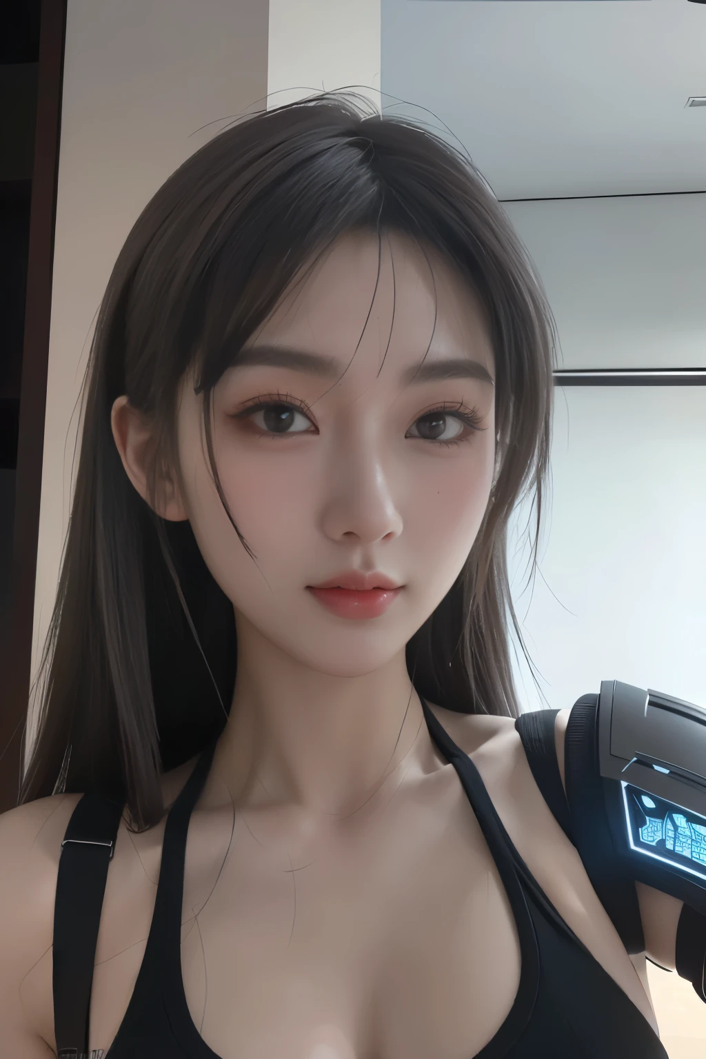 Masterpiece,Game art,The best picture quality,Highest resolution,8K,(Portrait),Unreal Engine 5 rendering works,(Digital Photography),((Portrait Feature:1.5)),
20 year old girl,Short hair details,With long bangs,(The red eye makeup is very meticulous),(With long gray hair:1.4),(Large, full breasts),Elegant and noble,Brave and charming,
(Future armor combined with the characteristics of ancient Chinese armor,Hollow design,Power Armor,The mysterious Eastern runes,A delicate dress pattern,A flash of magic),Warrior of the future,Cyberpunk figures,Background of war,
Movie lights，Ray tracing，Game CG，((3D Unreal Engine))，OC rendering reflection pattern