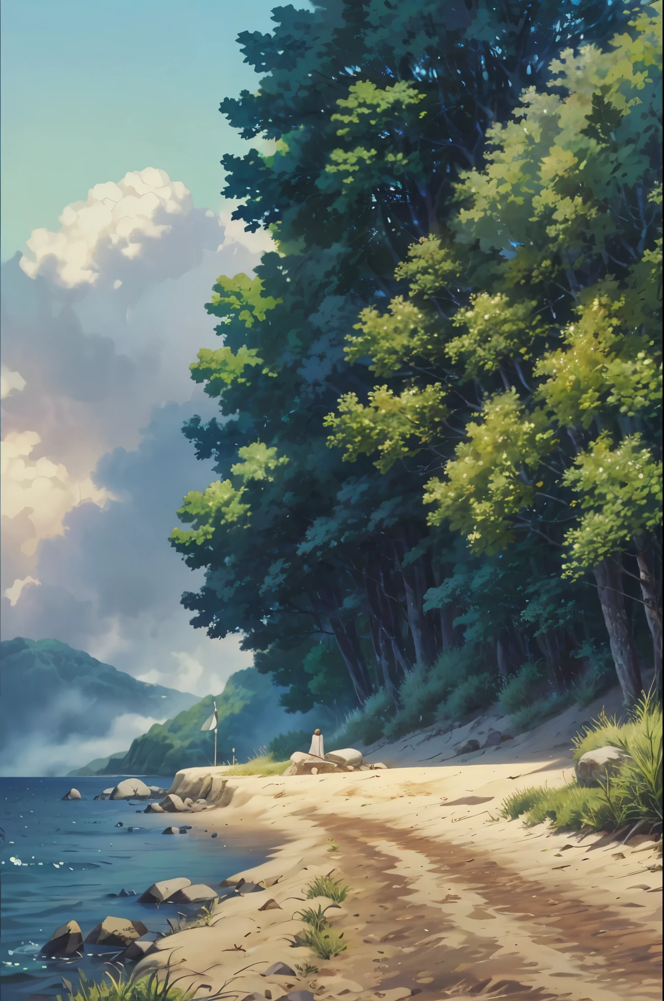 ((Best quality)), ((masterpiece)), (detailed), ((perfect face)), ((halfbody)) Amidst a tranquil slumps, a handsome young blonde korean boy, resides in a cozy cathedral beside the beach, where he channels his creative energy into capturing the enchanting harmony between church and his inner world beach. As day turns to night, the moonlight envelops his canvas, revealing a breathtaking masterpiece that embodies the essence of his soul's journey and the beauty he discovers within himself."