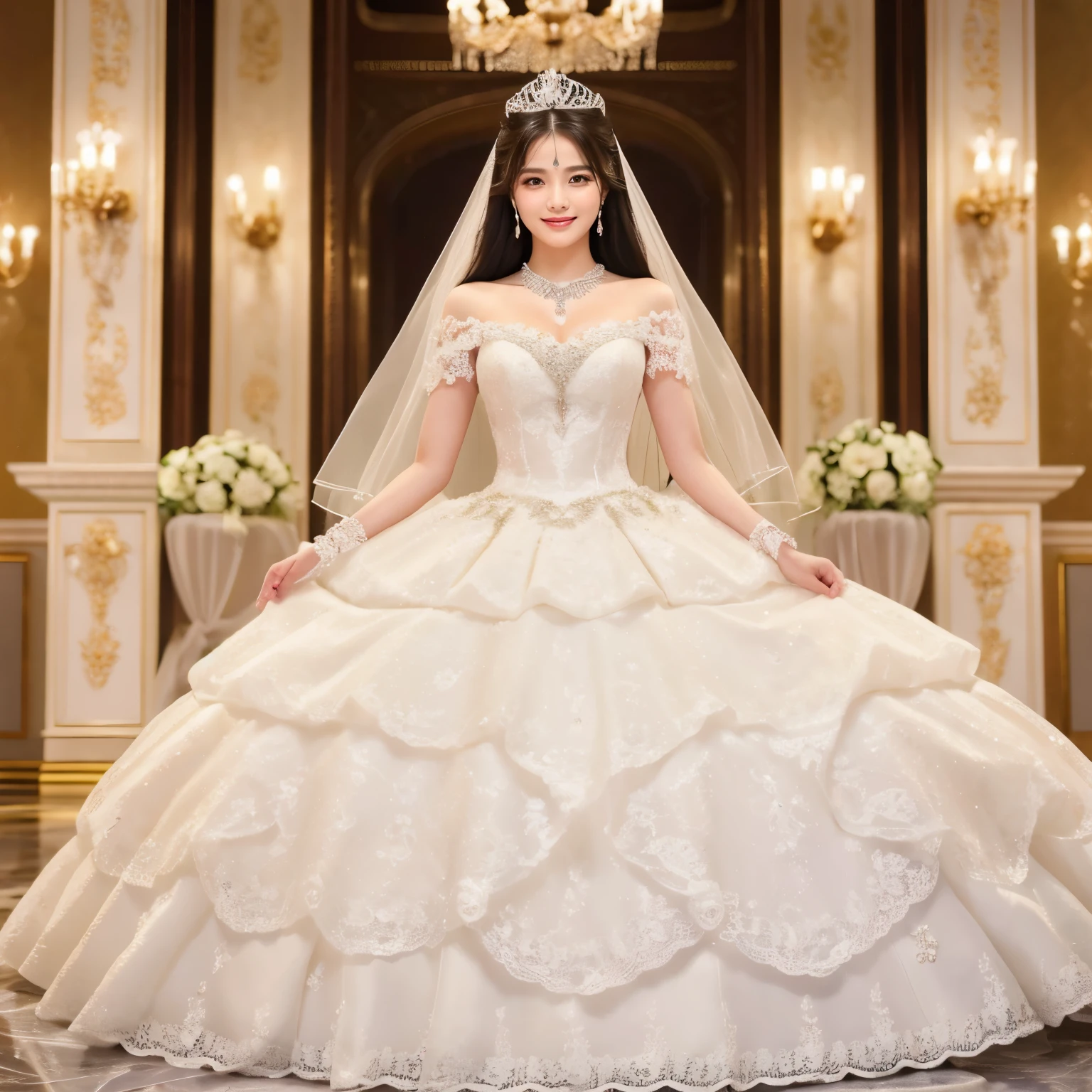 Un dibujo de moda de un vestido de novia 