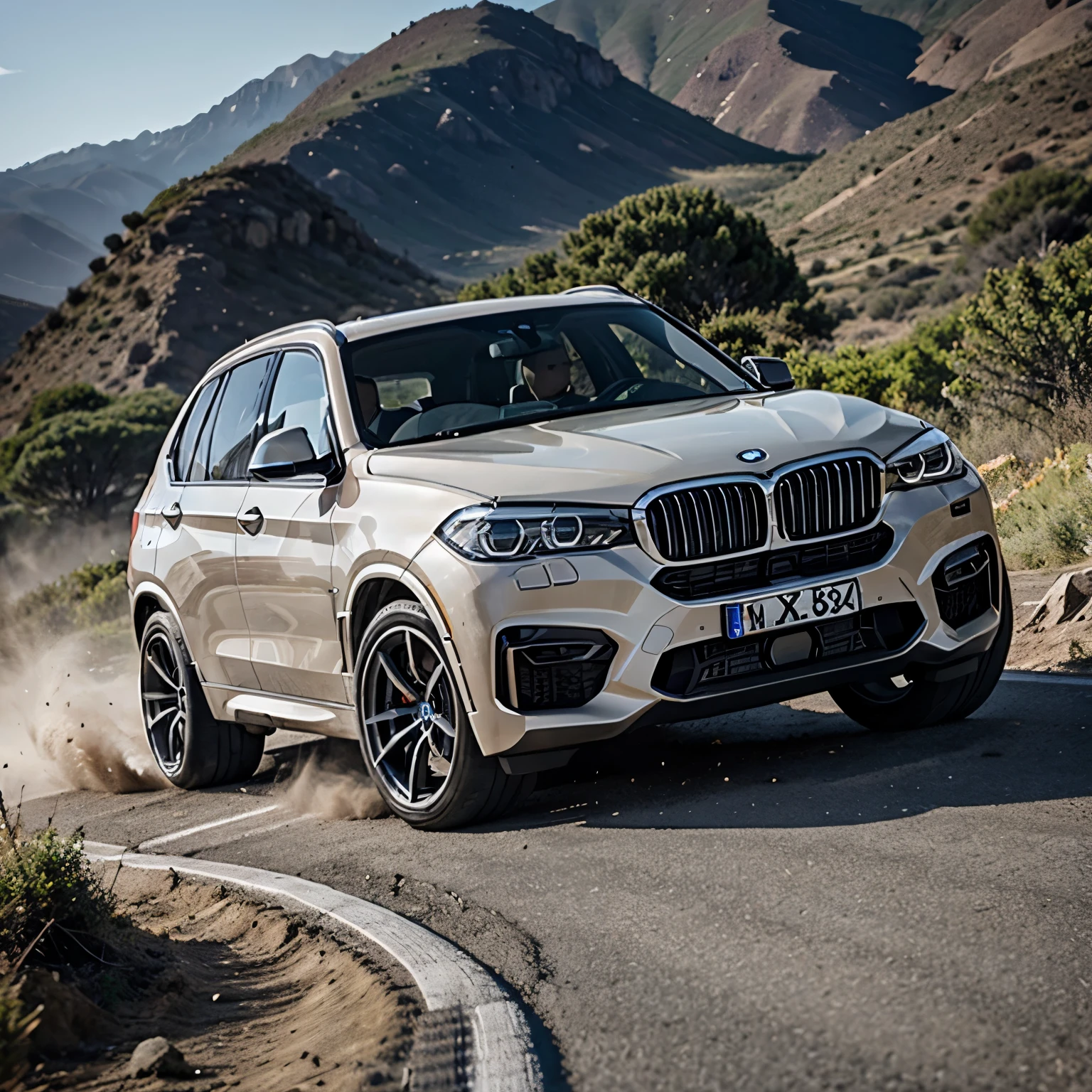 One angry lion drifting the bmw X5 