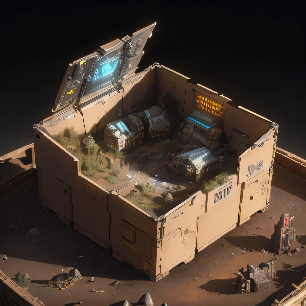 6598年Mars realistic model, (Bifurcation, original photo, best quality, masterpiece:1.4),Steampunk Cyberpunk 6820 City,(CyberpunkMars light:1.3), Mars (related to land),(in a small nature box:1.3),Isometric, small nature, landscape on foundation,landscape,