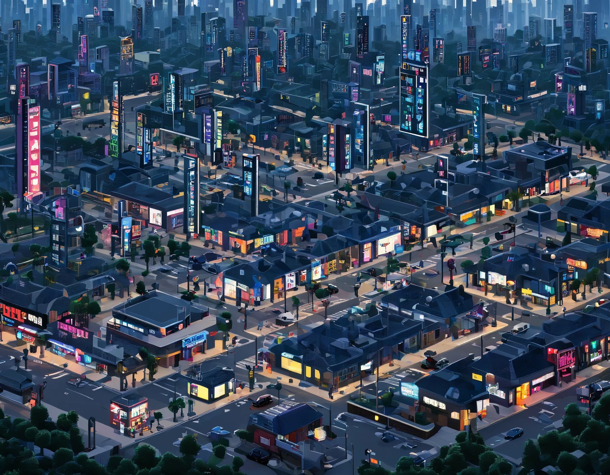 The biggest feature of pixelation is that graphics and text are composed of small grids,So grids and squares,Rows of buildings、street、LED brand、Game characters、electronic、Audio glitches, etc. are elements that often appear in pixel styles。The collection of these elements has naturally become synonymous with pixel style.