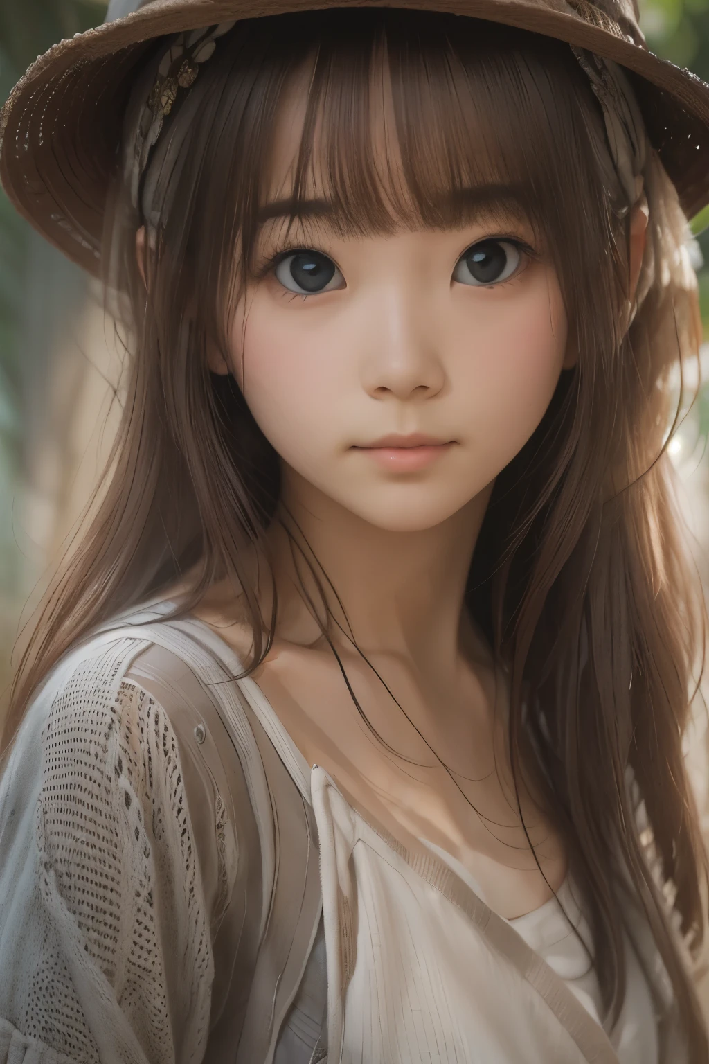 ((sfw: 1.4, detailed face)), Ultra High Resolution, (Realistic: 1.4), RAW Photo, Highest Quality, (Photoreal), Focus, Soft Light, ((15 Years Old, Full Body)), ((Japanese)), (Front, Young Face))), (Depth of Field), (One Piece), Masterpiece, (Photoreal), Woman, Bangs