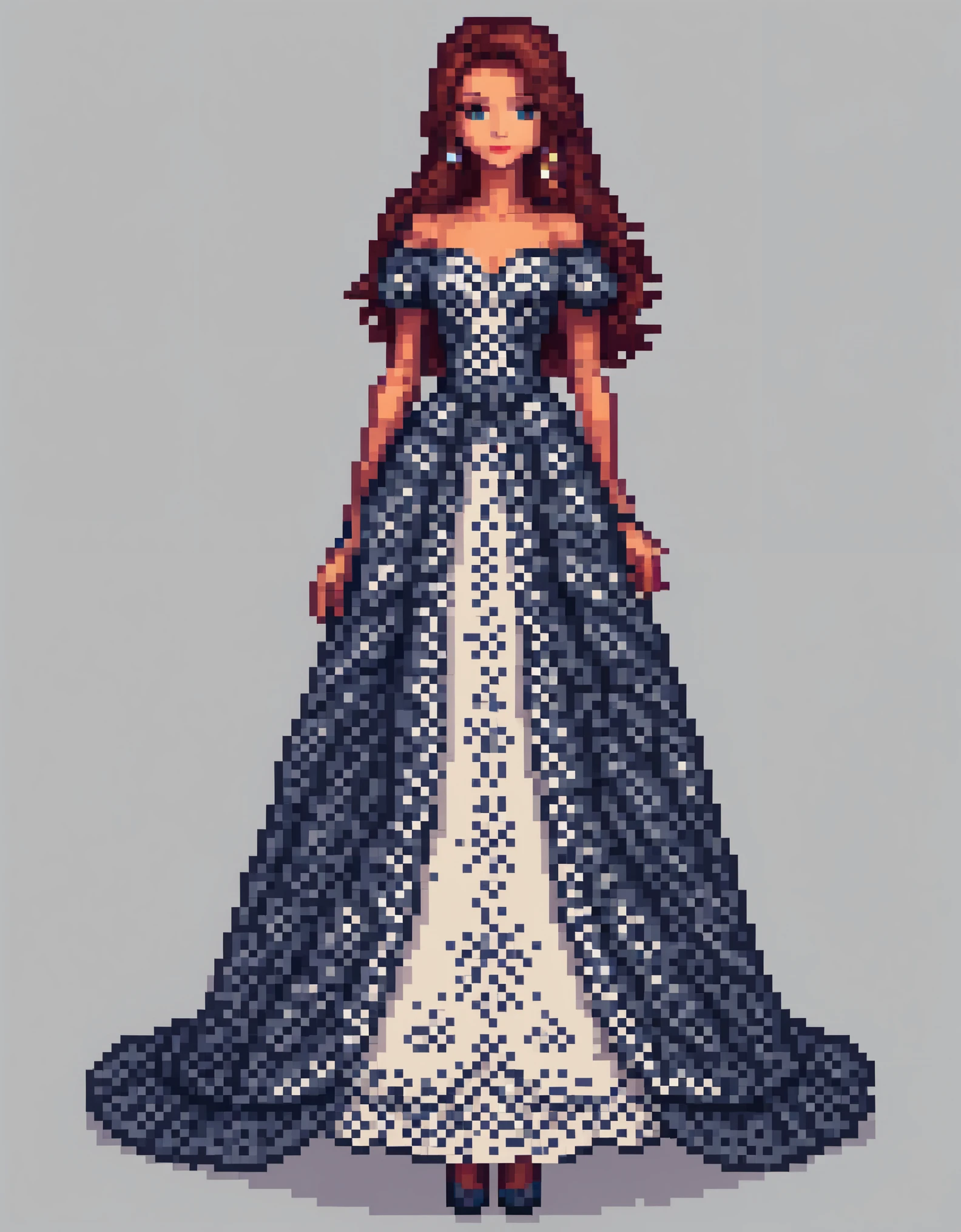 in style of Pixel art, a dress, full body, beautiful detailed