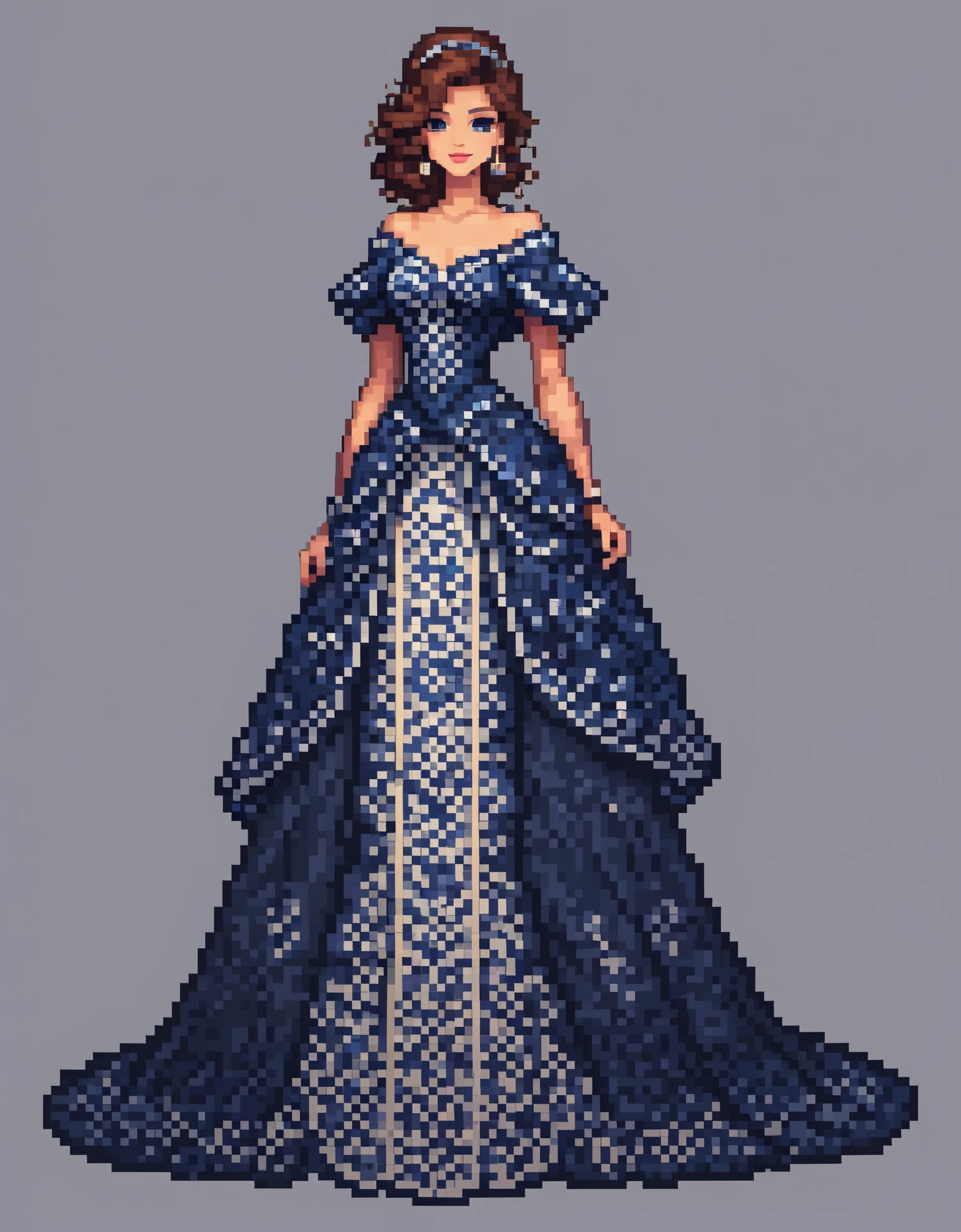 in style of Pixel art, a dress, full body, beautiful detailed