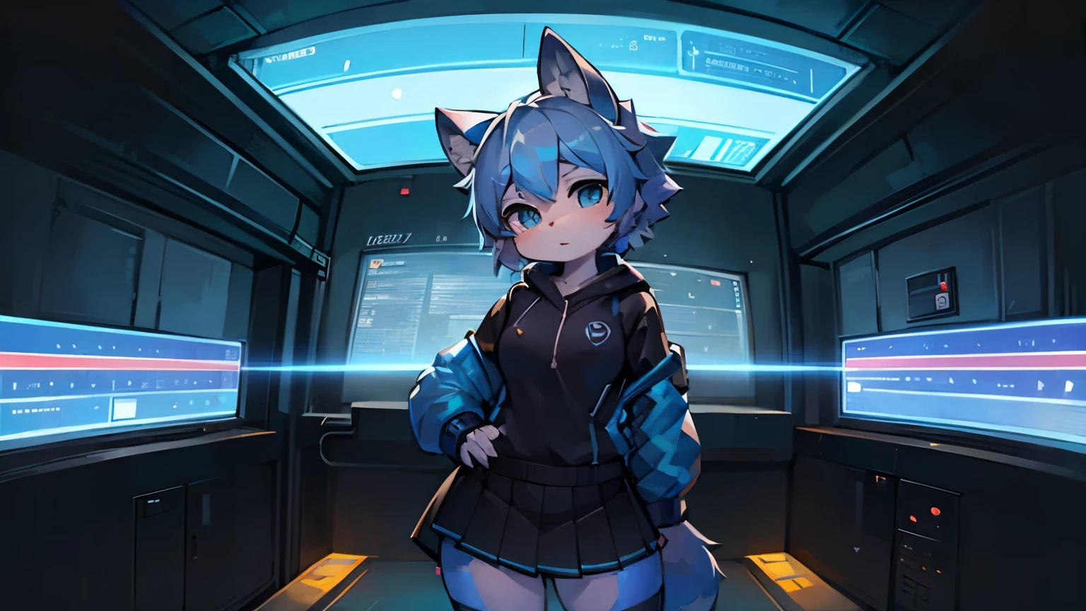 Female. Sitting on large clear dildo. Dildo penetrating rectum. Random hairstyle. Random hai color. Wearing no pants and a black hoodie.