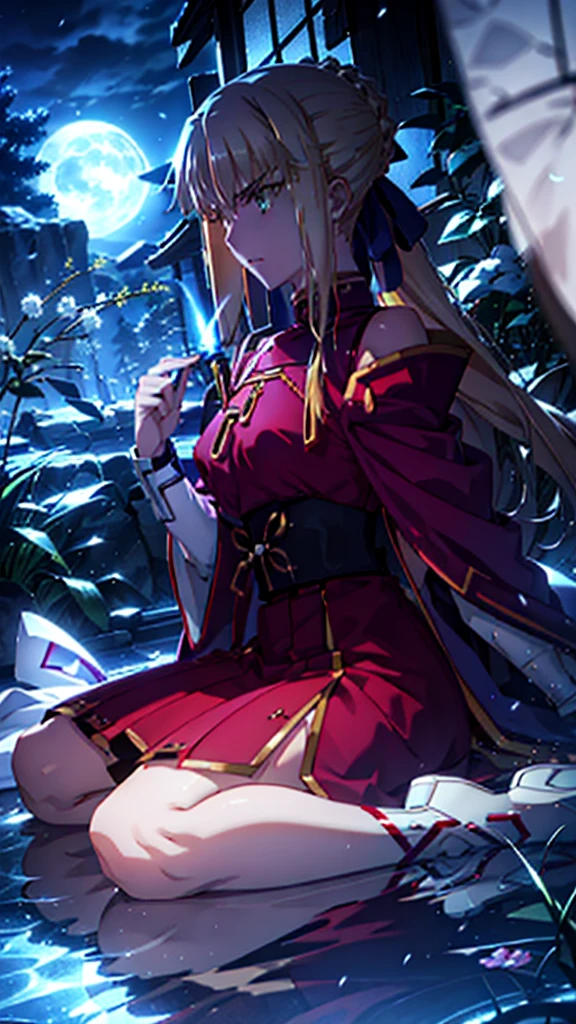 best quality, masterpiece, high resolution, alone, {Know_fate night ufotable:0.90}, 1 girl,, only_Shoulder, , white_skirt,yellow hair ,Dumb,, Strapless, Japanese cartoons_dyeing, big deal_breast,Saber face,seber,saber,seber,saber,seber,saber,seber,saber,seber,saber,seber,saber,seber,saber,seber,saber,yellow hair,yellow hair,yellow hair