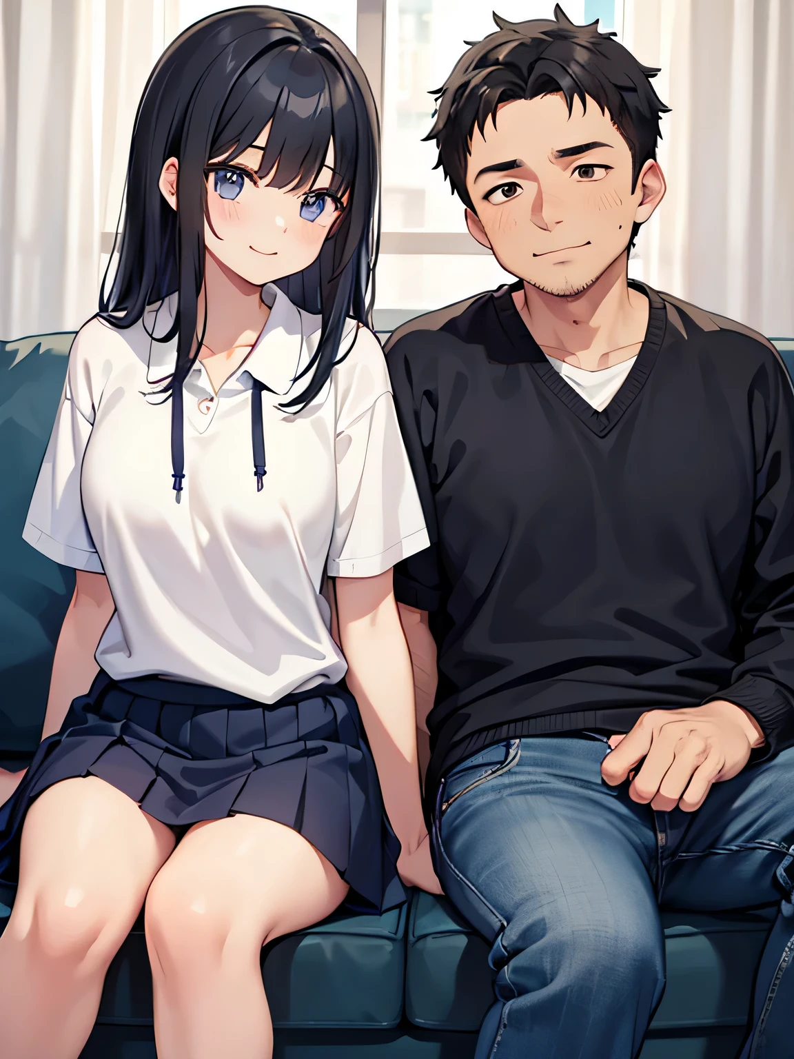 A young man and his female boss sleep in the same bed