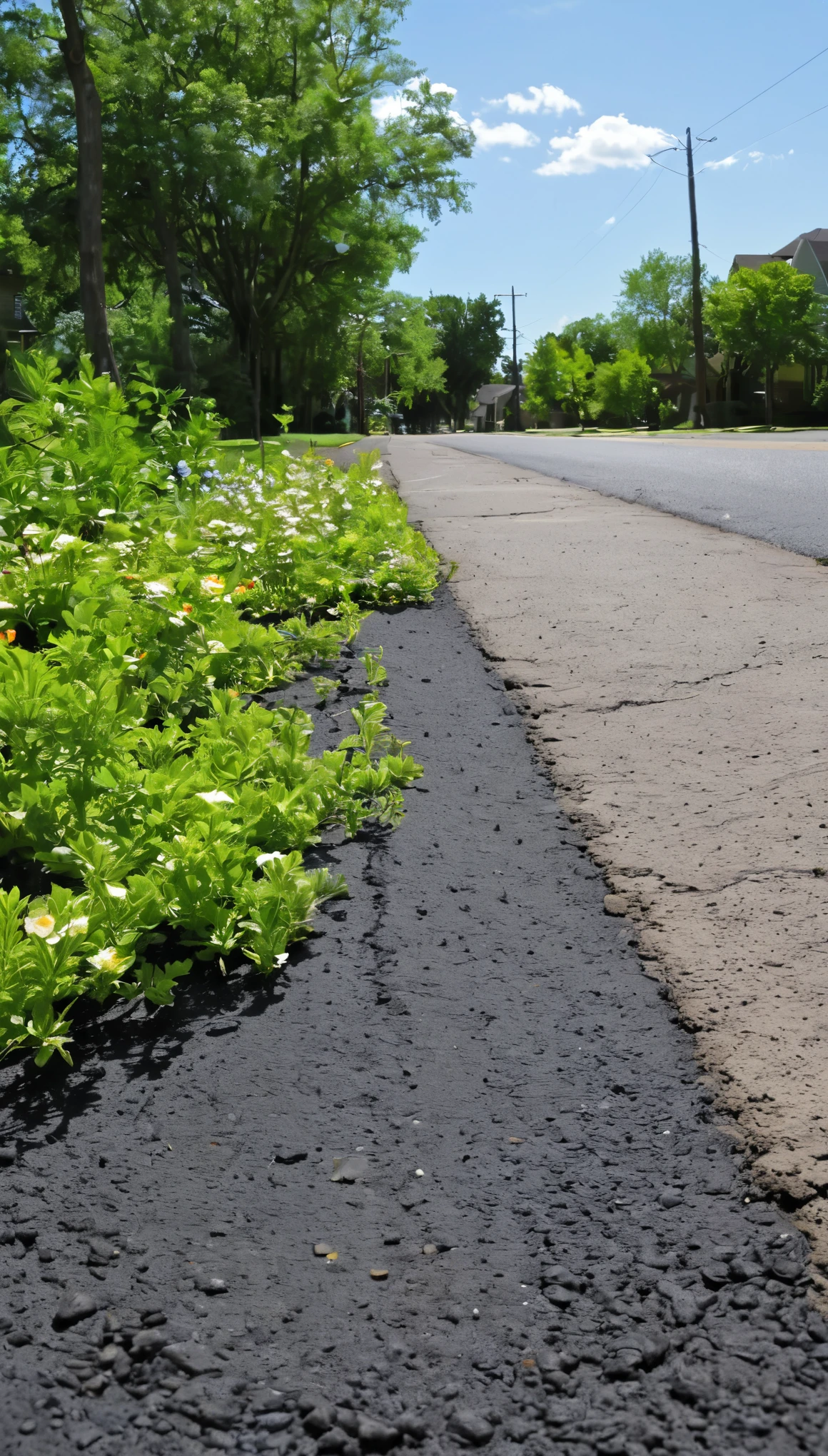 Vision，neighborhood，asphalt road，[[floret]]，Greenbelt
