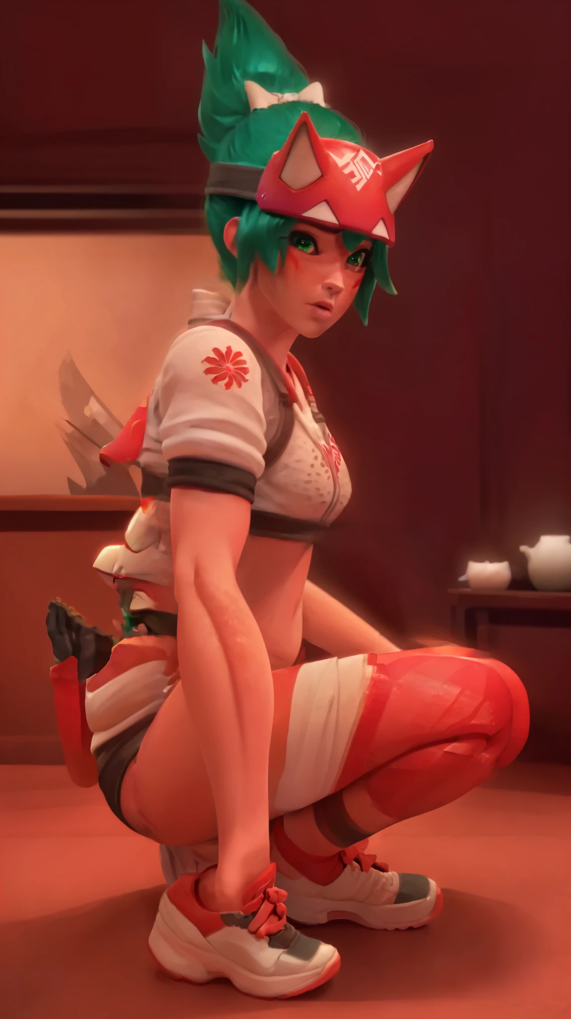  (owkiriko), kiriko \(overwatch\), green hair:0.7, slutty microbikini, bikini, nsfw, sexy pose, ass, 1girl, nsfw