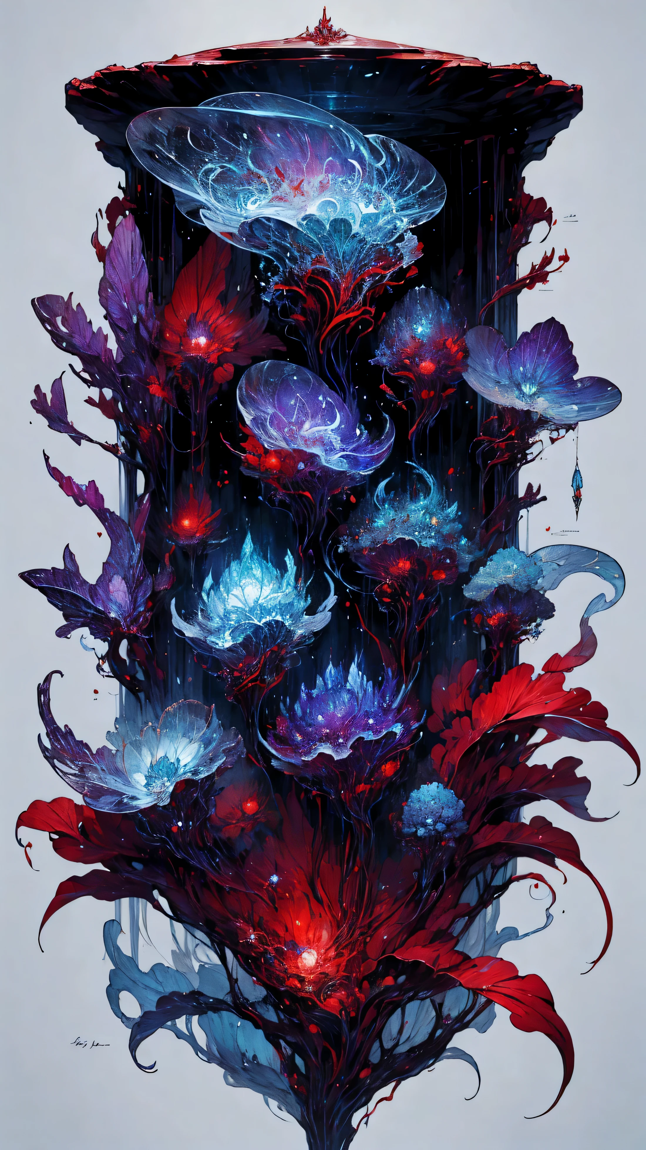 red voidWill-O'- Fireflies水母,red void,Will-O'- Fireflies,Red jellyfish,flame shape
