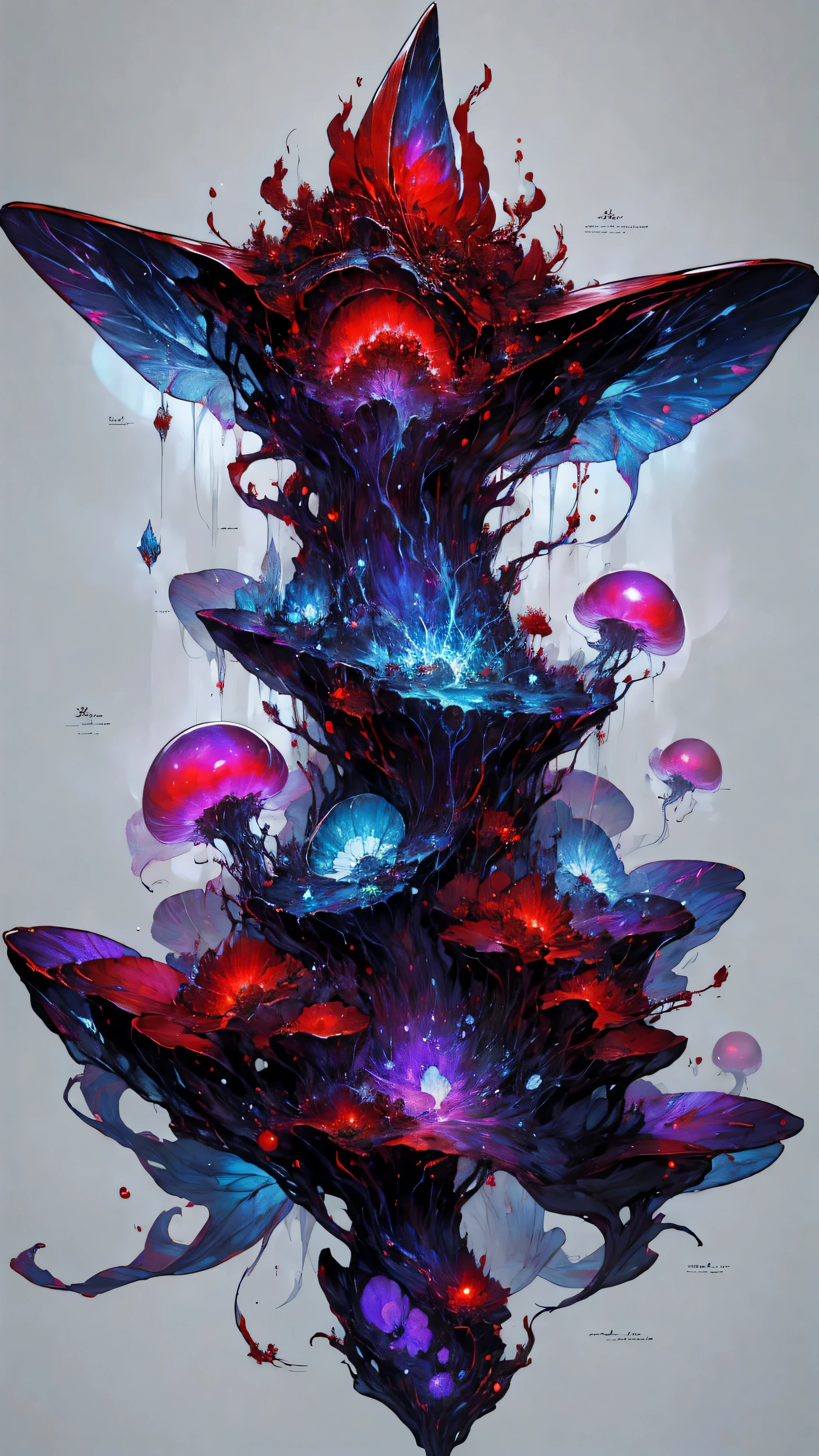 red voidWill-O&#39;- Fireflies水母，red void，Will-O&#39;- Fireflies，Red jellyfish，flame shape