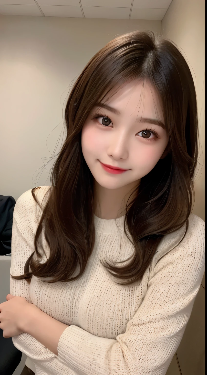 table top, highest quality, shape, Super detailed, finely, High resolution, 8k wallpaper, 完璧なダイナミックな構shape, beautiful and detailed eyes, Latest trend fashion Tokyo winter wear,medium hair, small breasts, natural color lip,smile,20 year old girl、midnight、Beautiful and dense face、perfect and beautiful face、slim face and style,spread your arms wide,Big eyes,Take a photo from below the knees at a face angle、small face、beautiful and detailed face、perfect and beautiful double eyelids