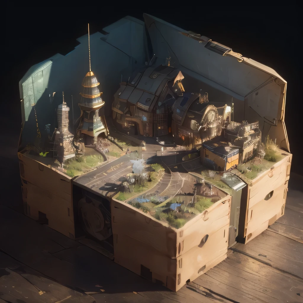 6598年Mars realistic model, (Bifurcation, original photo, best quality, masterpiece:1.4),Steampunk Cyberpunk 6820 City,(CyberpunkMars light:1.3), Mars (related to land),(in a small nature box:1.3),Isometric, small nature, landscape on foundation,landscape,
