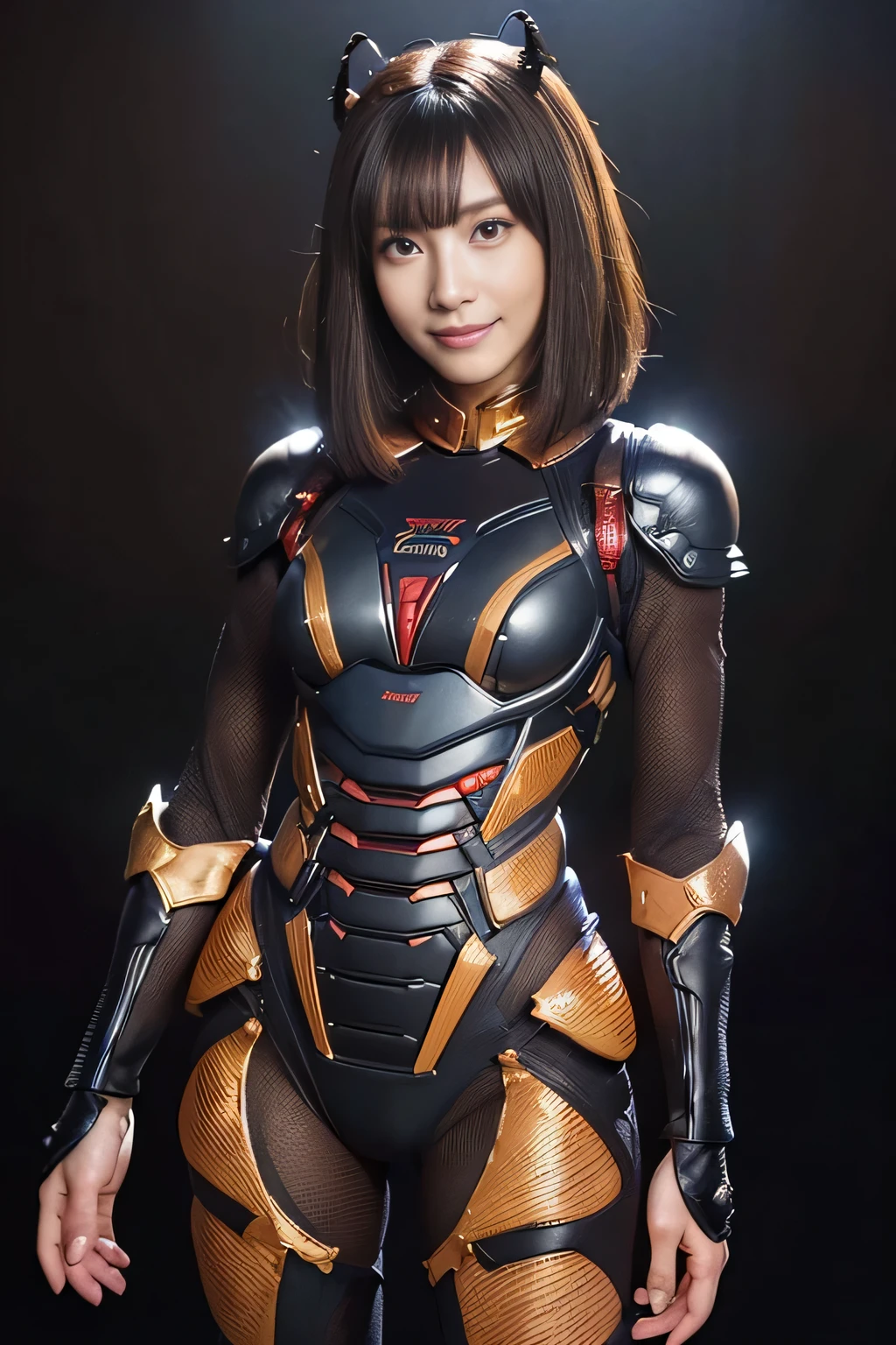 (High resolution,masterpiece,highest quality,Very detailed CG, anime, official art:1.4), realistic, photograph, amazing detail, everything is complicated, shiny and glossy,Amazing number of layers, 8K wallpaper, 3D, sketch, cute, figure,( alone:1.4), perfect female proportions,villain's daughter, (Fusion of dark brown cockroach and lady:1.4), (brown cockroach woman:1.2), (brown cockroach woman:1.2), (Fusion:1.2), (alone:1.4), (evil smile:1.2), muscular, abs, (Cockroach brown exoskeleton bio insect suit:1.4), (Cockroach brown exoskeleton bio insect armor:1.2), (brown transparent cockroach feathers:1.4), (Antennae of brown cockroaches:1.3),