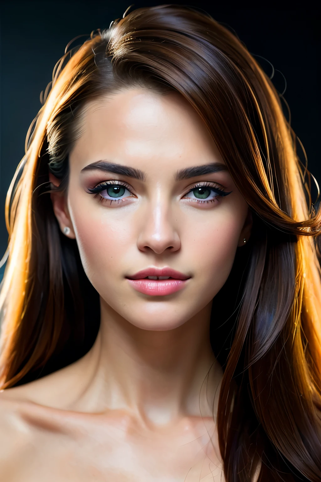 glamor style, masterpiece, highest quality, 8K, art station, sharp focus, Super realistic, high detail, RAW portrait, (close up shot), (Back round focus is blurred), (Depth of the bounds written), straight hair