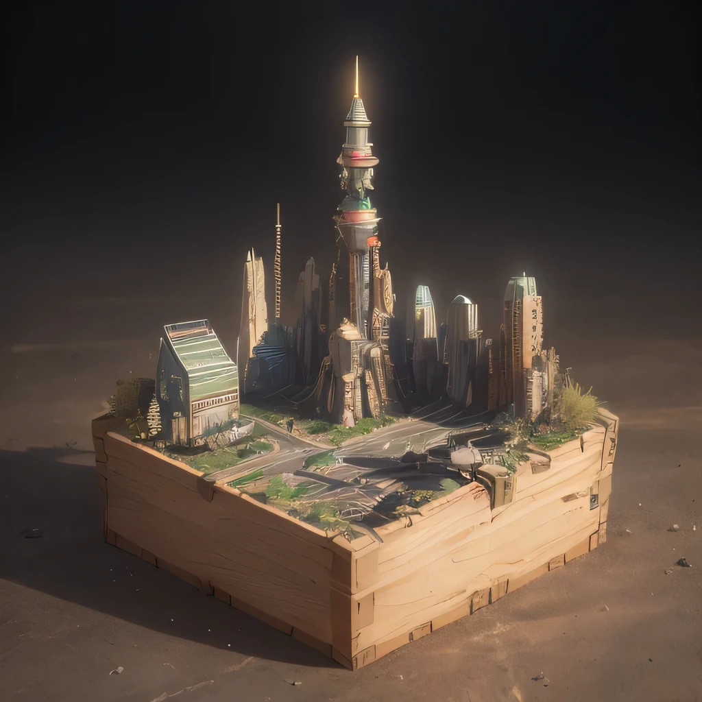 6598年Mars realistic model, (Bifurcation, original photo, best quality, masterpiece:1.4),Steampunk Cyberpunk 6820 City,(CyberpunkMars light:1.3), Mars (related to land),(in a small nature box:1.3),Isometric, small nature, landscape on foundation,landscape,