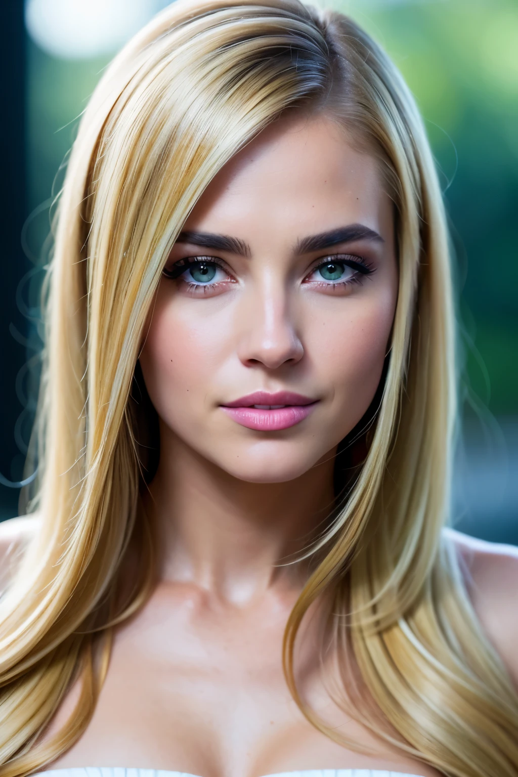 glamor style, masterpiece, highest quality, 8K, art station, sharp focus, Super realistic, high detail, RAW portrait, (close up shot), (Back round focus is blurred), (Depth of the bounds written), straight hair
