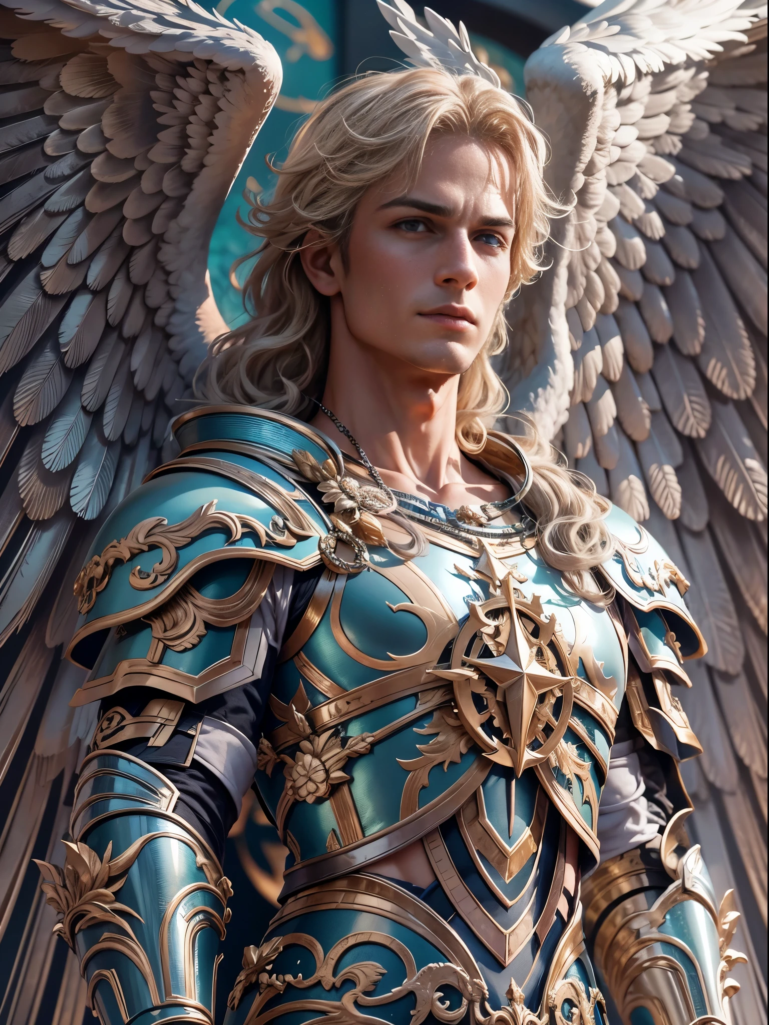 archangel michael、Four Archangel Last Piece,highest quality,super detailed,High resolution,High resolution,4k,Portrait in 4k,8K,8K portrait,unity 8k wallpaper,Highly detailed CG,realistic,Raw photo,real person,portrait photography,realistic,shiny skin,fine skin,