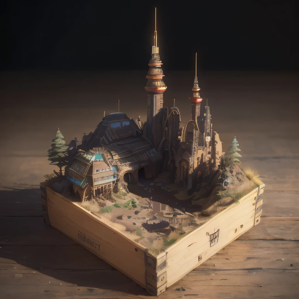6598年Mars realistic model, (Bifurcation, original photo, best quality, masterpiece:1.4),Steampunk Cyberpunk 6820 City,(CyberpunkMars light:1.3), Mars (related to land),(in a small nature box:1.3),Isometric, small nature, landscape on foundation,landscape,