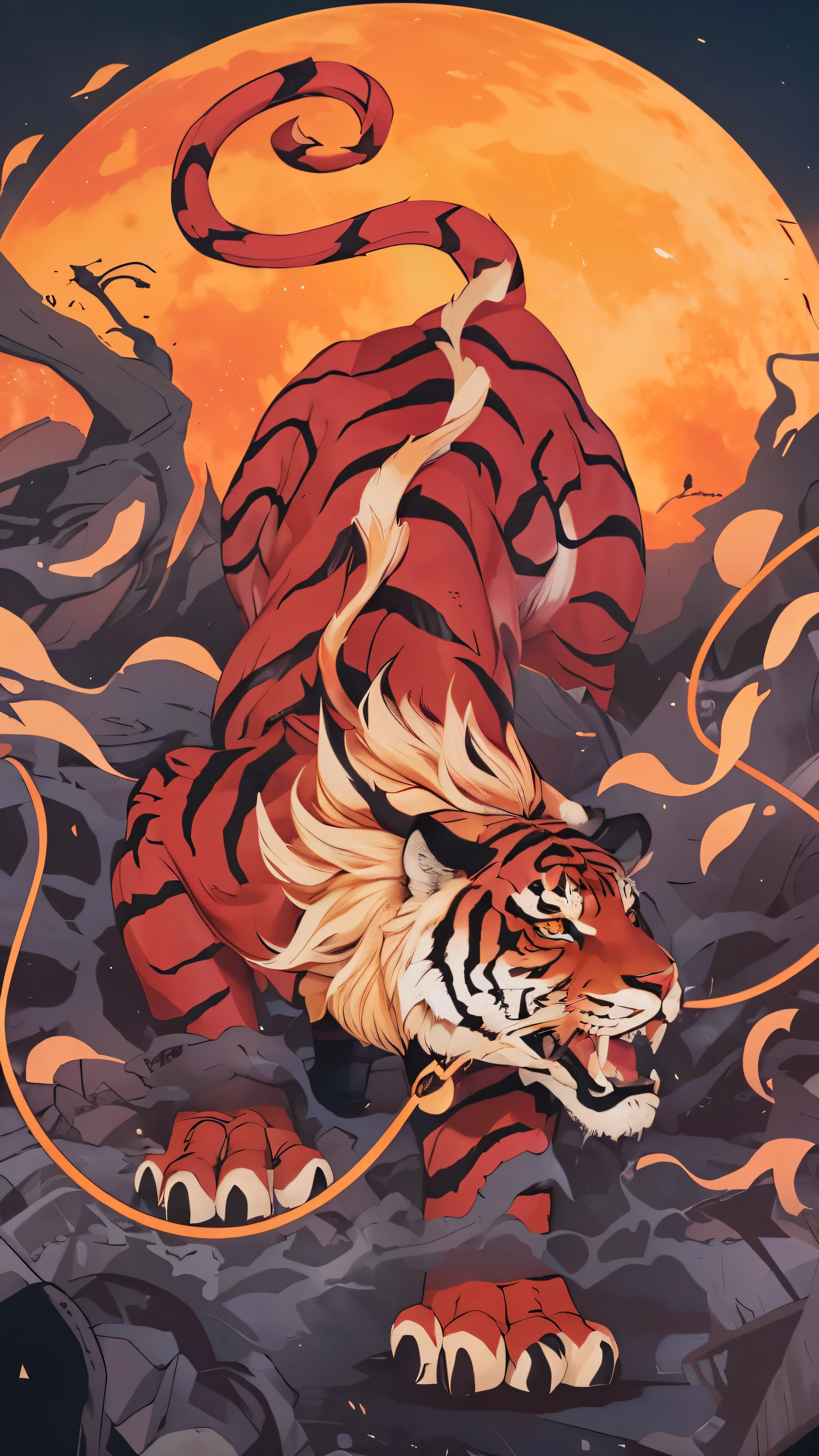 (bestselling book cover,photorealistic),angry tiger,ferocious,snarling,sharp teeth,piercing yellow eyes,intense gaze,rippling muscles,dense jungle background,dappled sunlight,survival instinct,wilderness,dominance,primal power,raw energy,vibrant colors,burning rage,striking contrast,dynamic composition,hyper-realistic fur texture,detail-rich,highly rendered,tension,explosive energy,menacing presence,striking pose,masterpiece:1.1