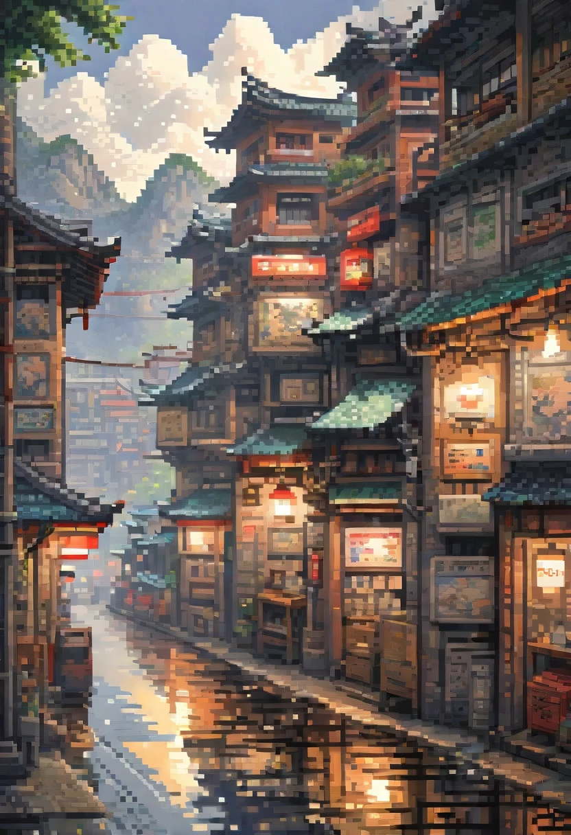 pixel art painting by takemoto arashi, best quality, masterpiece, high details, Ultra intricate detailed