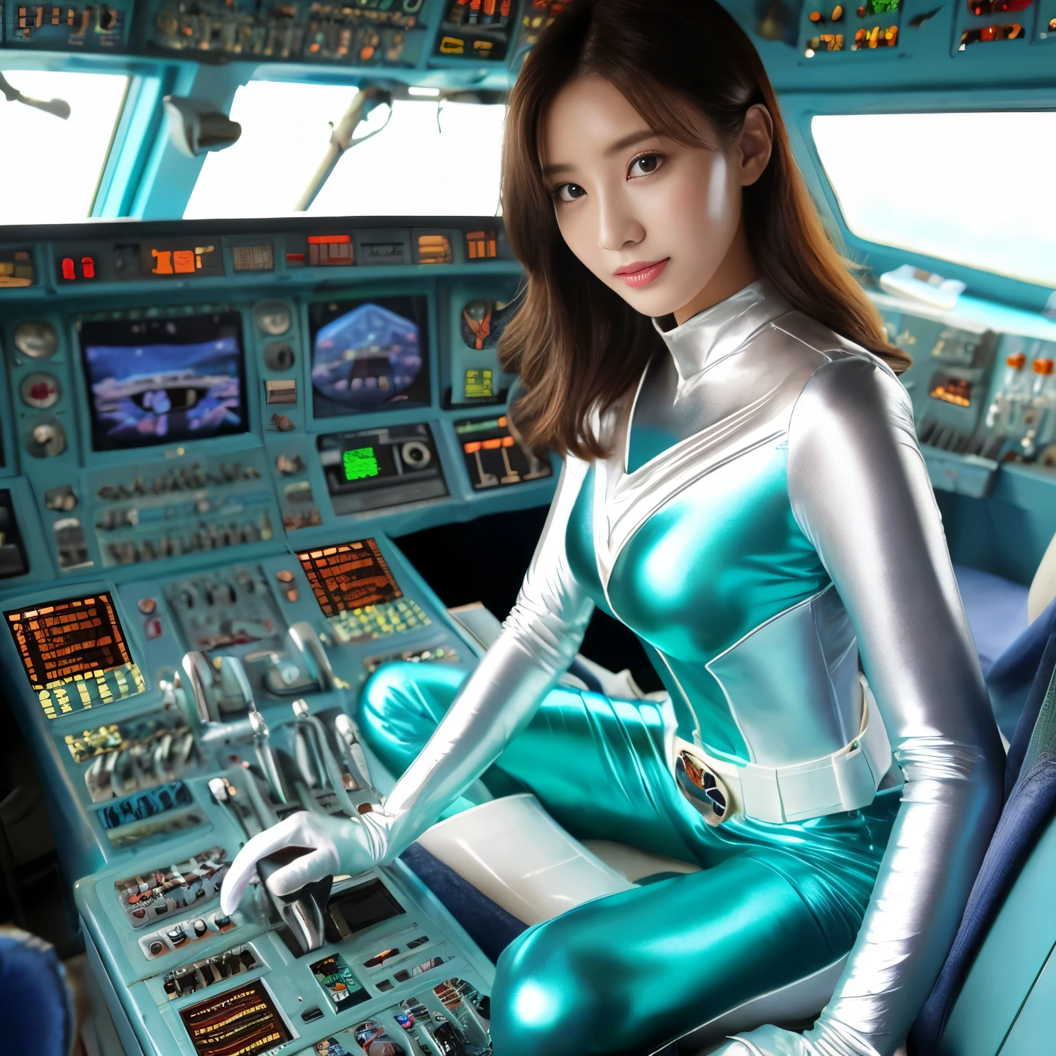 best image quality、Super high resolution、(realism:1.4)、Korean beauty star、The most beautiful KPOP star、horny face、Horny Korean makeup、erotic expression、A body that makes you want to touch it、erotic photos、((Realistic shiny satin fabric texture、High-gloss stretch satin fabric that is smooth and smooth to the touch.、The drape of the curved part of the shiny satin fabric、strong shiny costume、The smooth and beautiful quality and luster of the costumes、A shiny costume made of high-quality satin fabric with high density.、Smooth to the touch oil light liang ice 縝绸 ultra-class battleship skin coat COS、Super Sentai Women's Heroine Suit、Texture of costumes that satin fetishists respond to、Thin, glossy stretch satin fabric)),8K photo quality