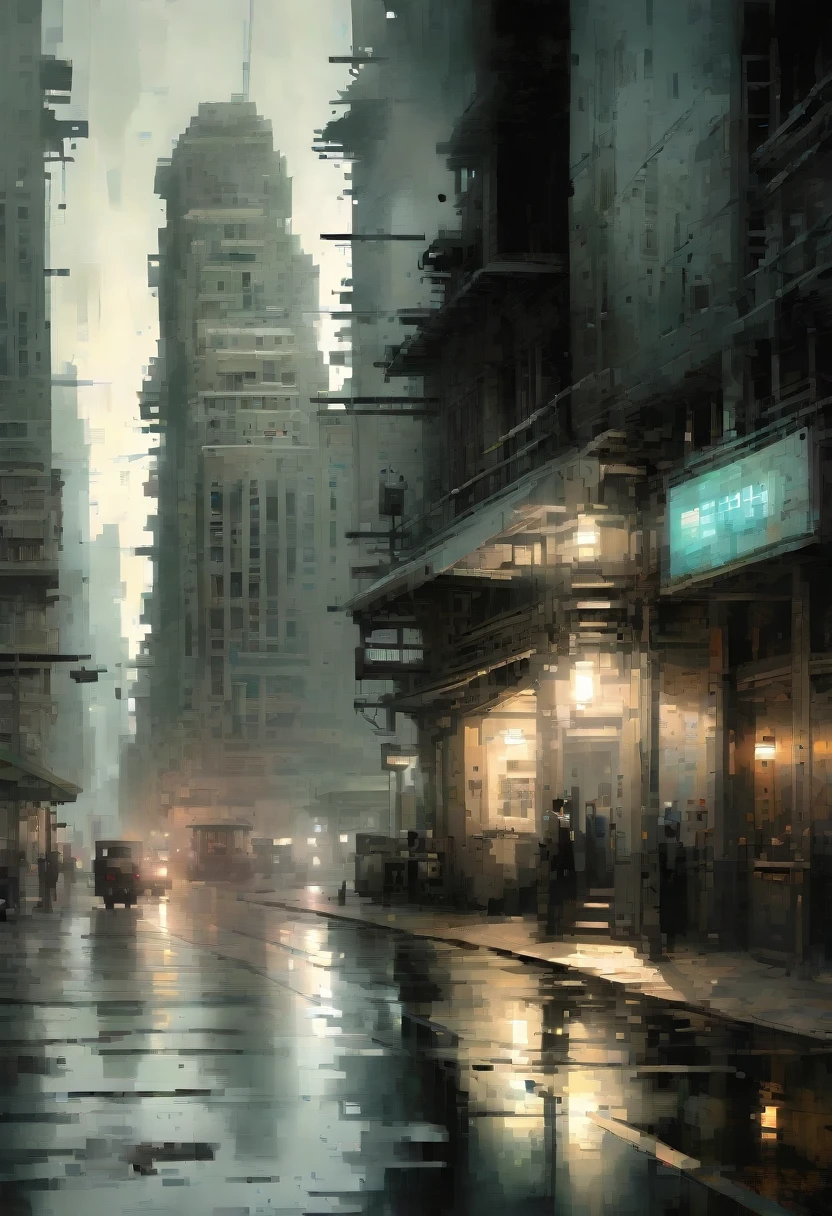 pixel art painting by Jeremy Mann, best quality, masterpiece, high details, Ultra intricate detailed