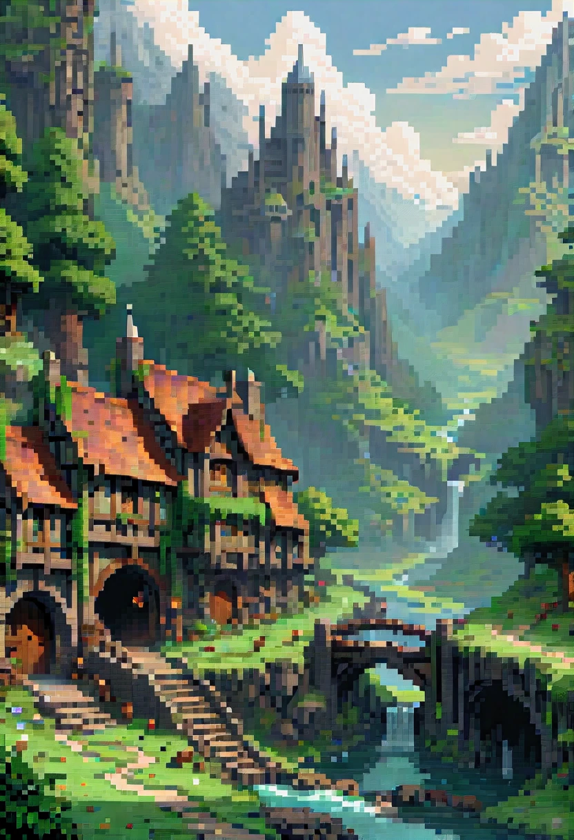 pixel art, "The Lord of the Rings", fantasy, (best quality, masterpiece, Representative work, official art, Professional, high details, Ultra intricate detailed:1.3)