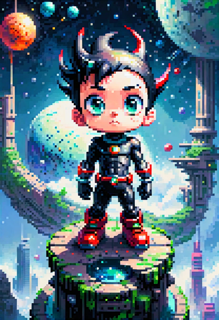 pixel art, "Saint Seiya", fantasy, (best quality, masterpiece, Representative work, official art, Professional, high details, Ultra intricate detailed:1.3)