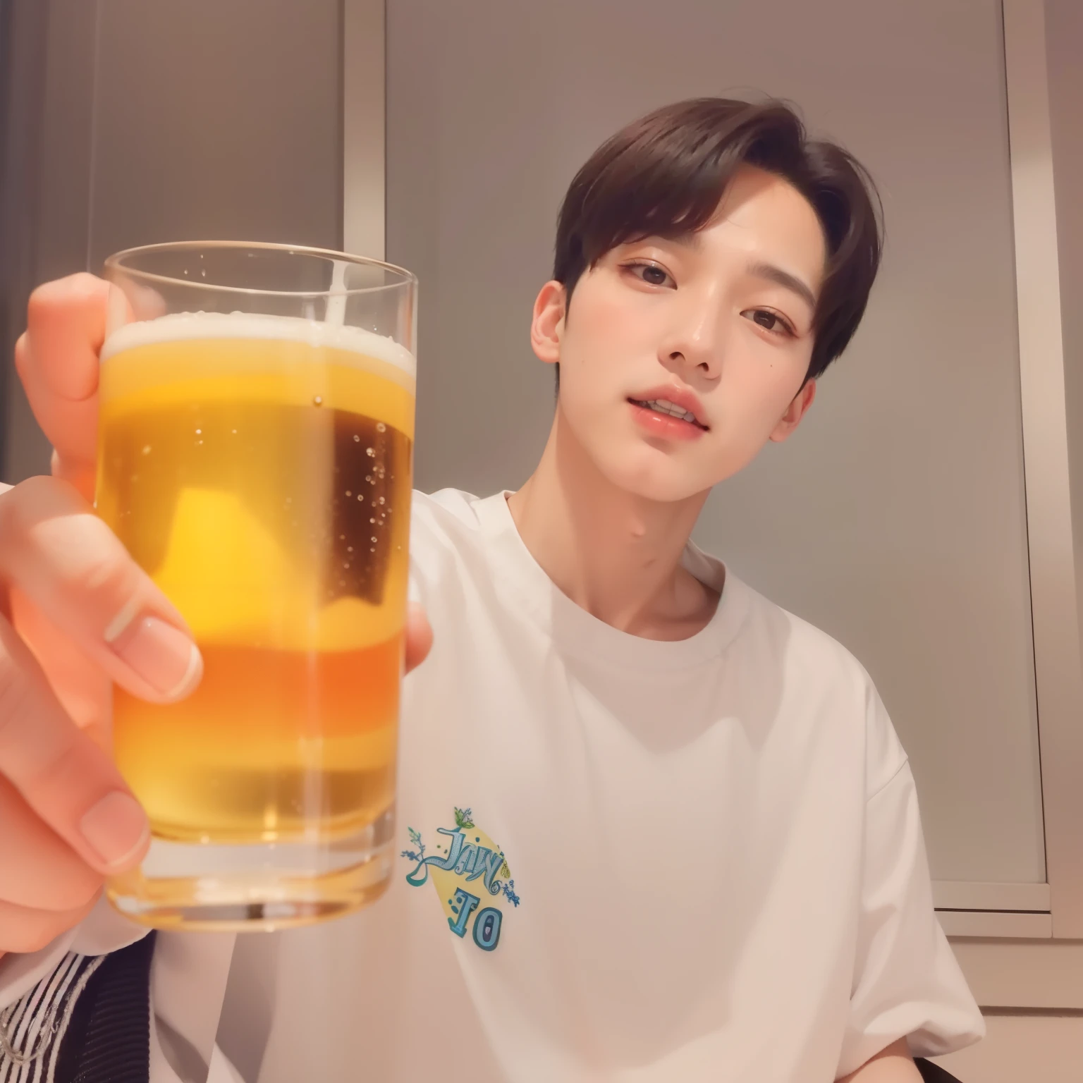 Jungkook drinks 