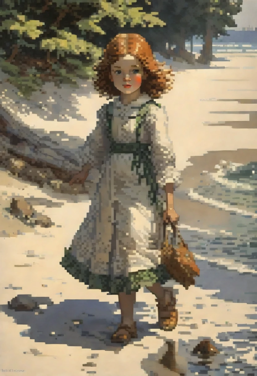 pixel art painting by Jessie Willcox Smith, best quality, masterpiece, high details, Ultra intricate detailed