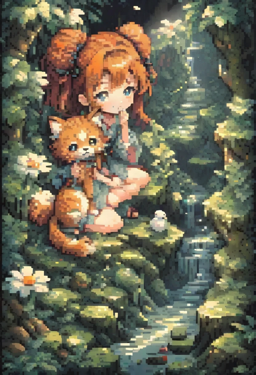 pixel art painting by Chiho Aoshima, best quality, masterpiece, high details, Ultra intricate detailed