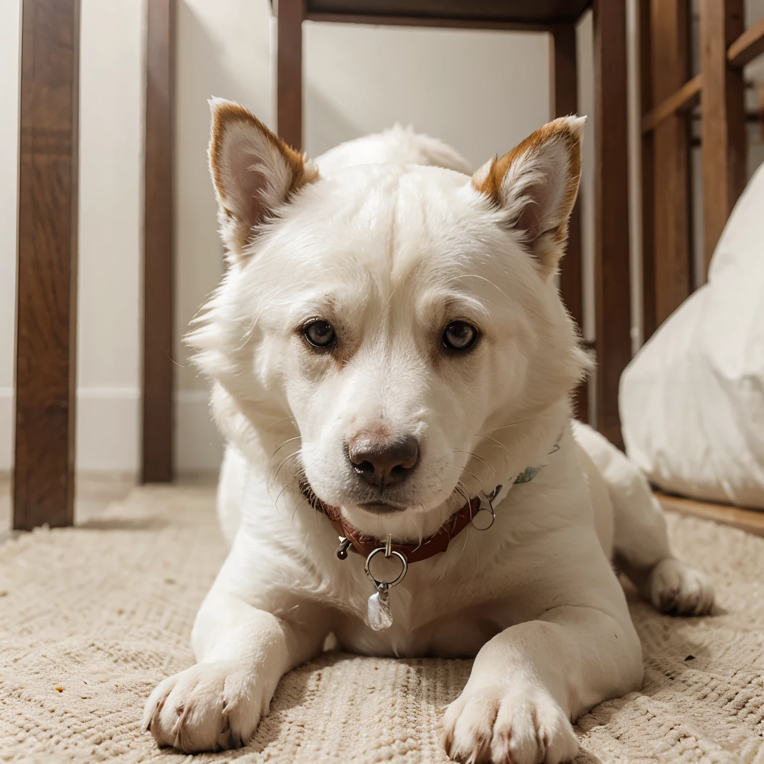 Lindo perrito con fondo blanco