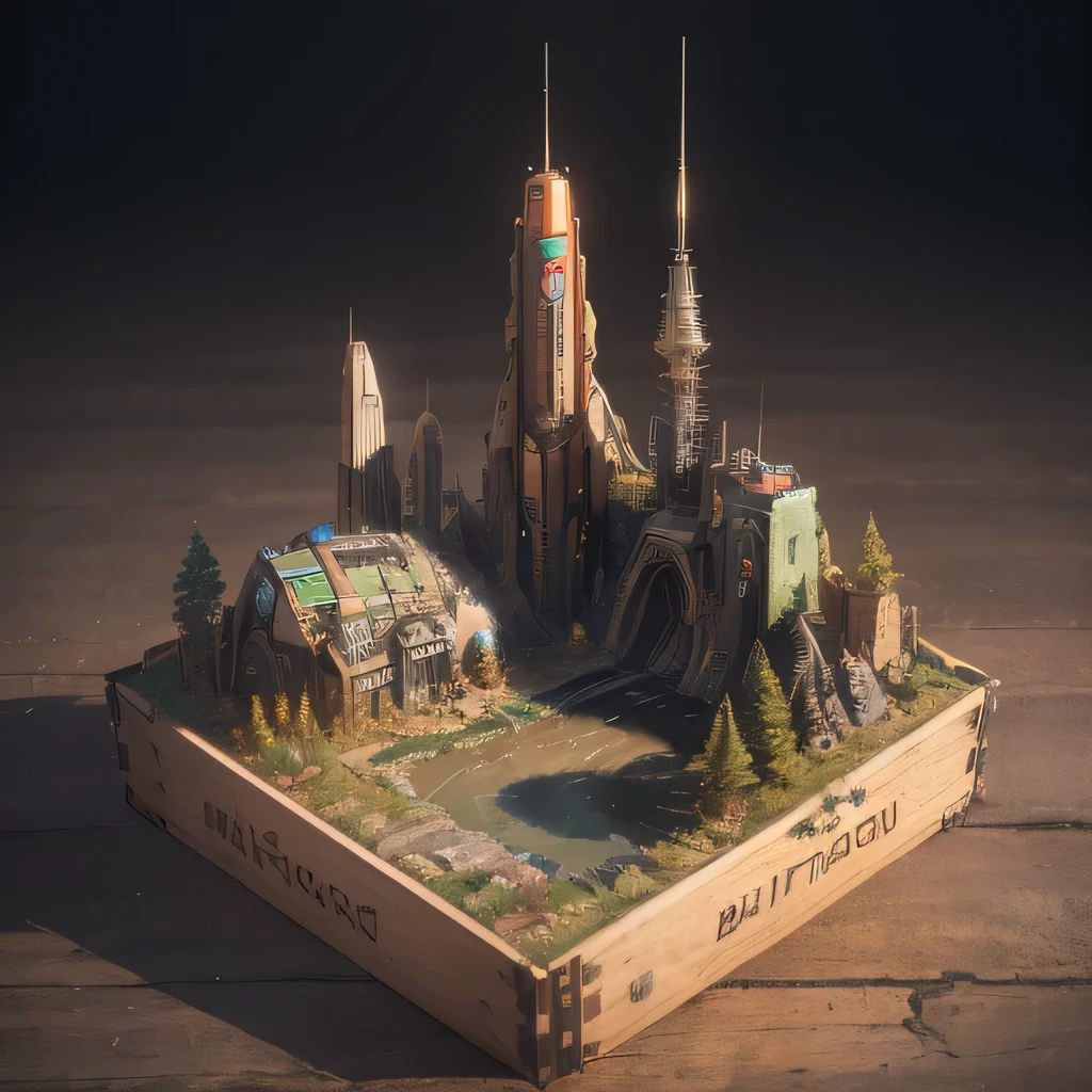 6598年Mars realistic model, (Bifurcation, original photo, best quality, masterpiece:1.4),Steampunk Cyberpunk 6820 City,(CyberpunkMars light:1.3), Mars (related to land),(in a small nature box:1.3),Isometric, small nature, landscape on foundation,landscape,