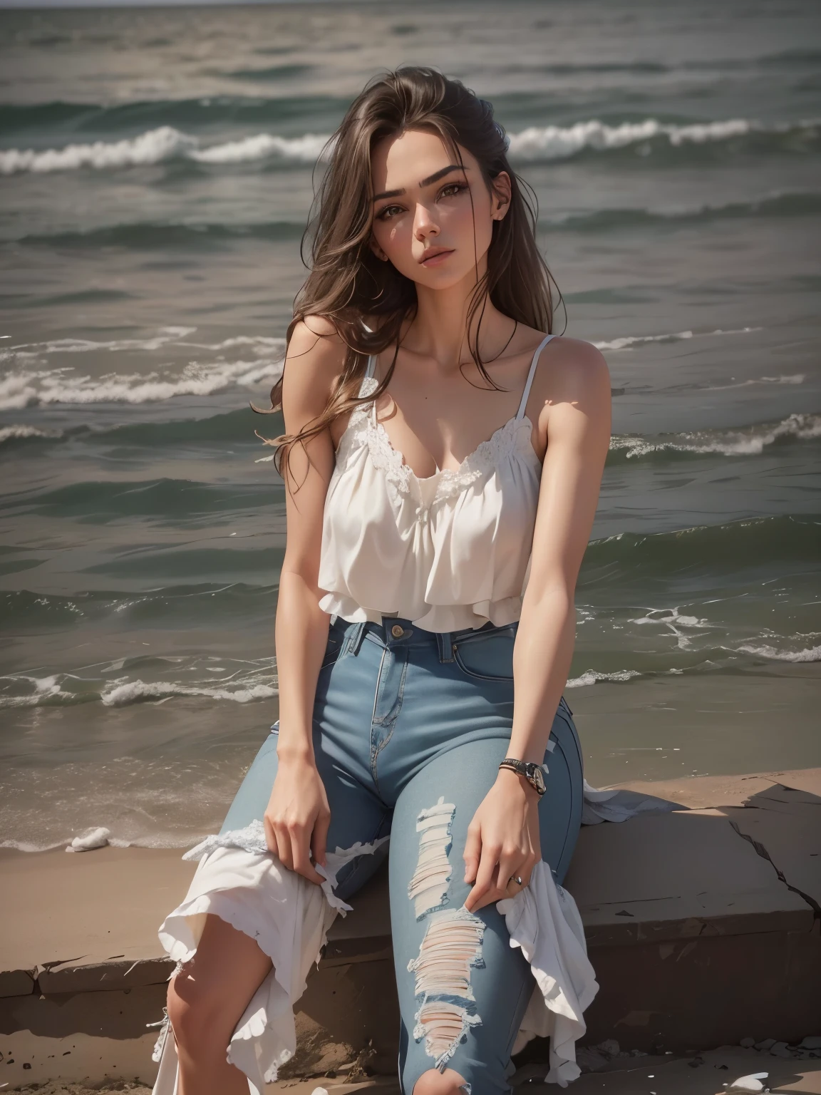 {{{(Photoreal:1.4)}}}, beautiful detailed woman, very detailed目と顔, beautiful and detailed eyes, that&#39;ridiculous, unbelievable that&#39;ridiculous, Super detailed, High resolution, very detailed, highest quality, masterpiece,enlightenment, very detailed, nffsw, unite, 8K Picture Wallpaper, wonderful, finely, masterpiece, highest quality, Hvery detailed ajc,Unified 8K Dendenden wallpaper, face light, movie lighting,table top,highest quality,Super detailed,High resolution,High resolution,4k,4K portrait,8K,8K Portrait,unity 8K wallpaper,Hvery detailed ajc,realistic,Raw photo,real person,portrait photography,realistic,shiny skin,fine skin,(((dynamic angle,whole body))),{{{{Supermodel Anneliese Zoibert is、One of the top models of the 1990s、As for physical characteristics、tall and slim figure、Sharp features、high cheekbones、Big eyes、and had flowing hair。}}}},{{{Anneliese Zoibert is、One of the top models of the 1990s、As for physical characteristics、tall and slim figure、Sharp features、high cheekbones、Big eyes、and had flowing hair。}}},dynamic pose,(foot pose:0.5),(((dynamic angle,whole body))),(dynamic angle,whole body),dynamic angle ワイドショット,(((peplum tops　peplum topsとデニムジャケット　Jeans))),RAW photo, Shapuri, by lee jeffries nikon d850 film stock photo graph 4 kodak portra 400 camera f1.6 lens rich colors hyper realistic lifelike texture dramatic lighting unrealengine trending on artstation cinestill 800