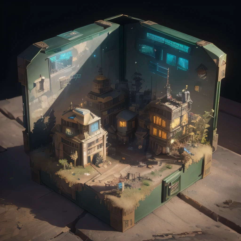 6598年Mars realistic model, (Bifurcation, original photo, best quality, masterpiece:1.4),Steampunk Cyberpunk 6820 City,(CyberpunkMars light:1.3), Mars (related to land),(in a small nature box:1.3),Isometric, small nature, landscape on foundation,landscape,