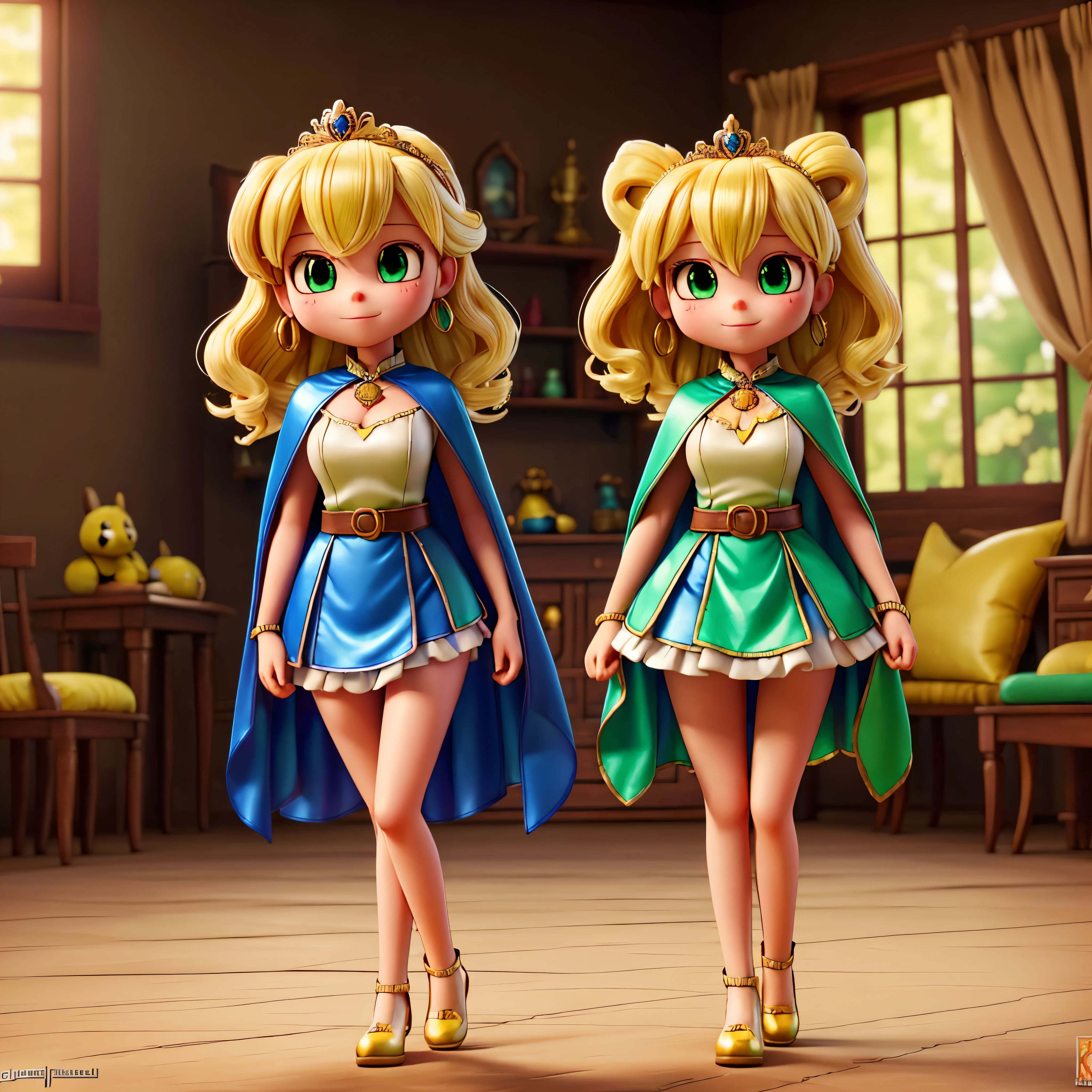 (frieren) and (Deedlit) walking through the forest, (full body view), (frieren has twintais, white hair, green epiceyes, pointy ears, wears white capelet, striped shirt, long sleeves, belt, skirt, black pantyhose, boots, earrings), (deedlit has long yellow hair, green eyes, pointy ears, wears short green dress, short sleeves, tiara, dark blue breastplate armor, dark blue pauldrons, dark blue cape, belt, bootasterpiece, best qualtiy, hdr)), epic beautiful realistic Puppetess elegant princess natural scepter fullbody "Sceptor of Domination" Tabernacle, gorgeous puppeteer bridaldress Lys perfect symmetrical meticulously intricate "Dia de los Muertos" rose, epic pupper-Mistress stunning clean figurine rossdraws puppet dream artgerm digital vibrant DSLR colorful hyper HDR epic UHD tmasterpiece extremely detailed ultra_high-resolution ultra_high-definition ultra_high-quality saturate reflection, varies multi etc. --v6 --s1000 --c20 --q5 --chaos100