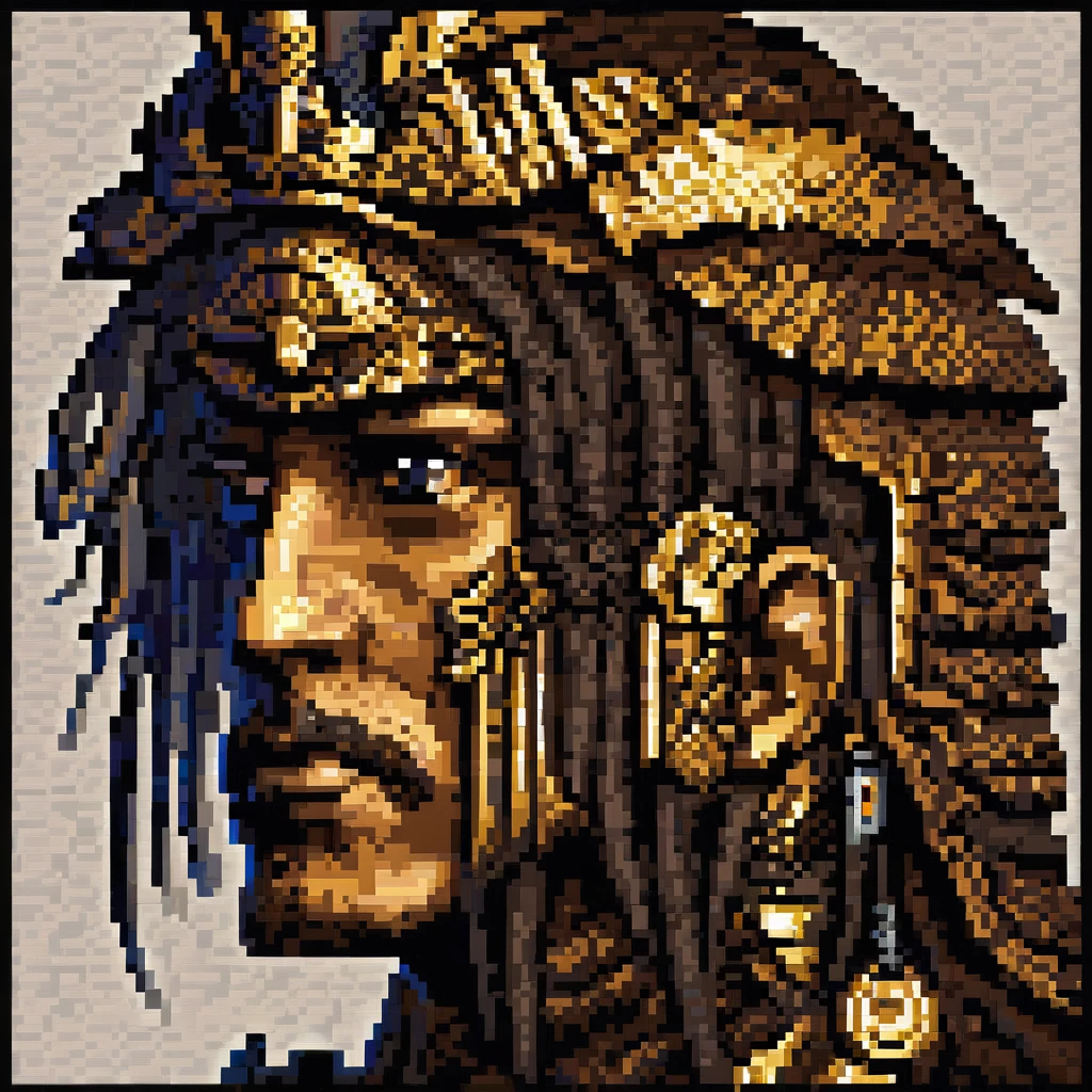 Pixel Art, Pixel art portrait of an ancient warrior, full armor, detailed pixel shading, emotive eyes, #realistic metallic textures, DSLR quality with a vintage pixelated feel, Nikon D, Wide angle lens HD 2D Pixel Art :: Pixel style :: Pixels