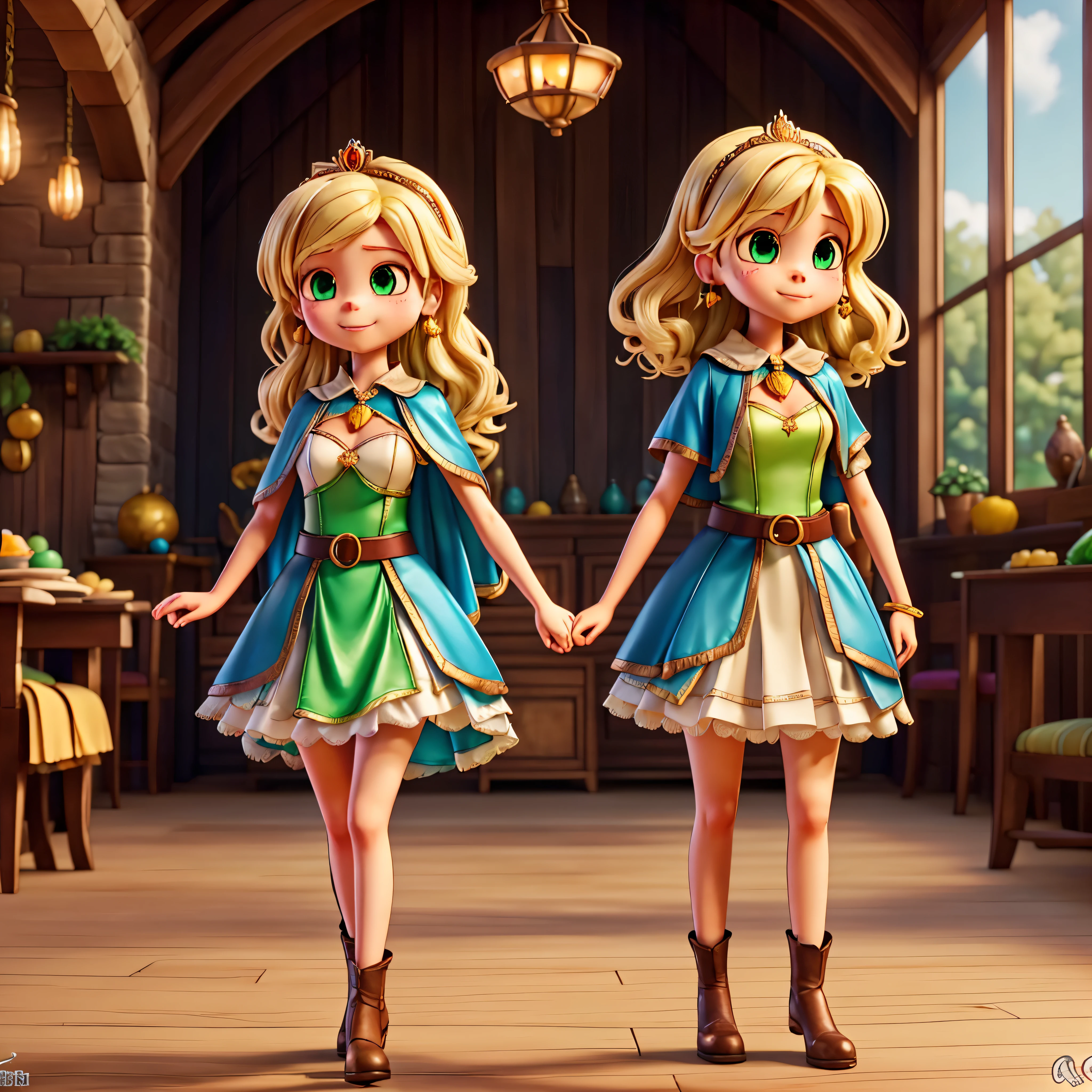 (frieren) and (Deedlit) walking through the forest, (full body view), (frieren has twintais, white hair, green epiceyes, pointy ears, wears white capelet, striped shirt, long sleeves, belt, skirt, black pantyhose, boots, earrings), (deedlit has long yellow hair, green eyes, pointy ears, wears short green dress, short sleeves, tiara, dark blue breastplate armor, dark blue pauldrons, dark blue cape, belt, bootasterpiece, best qualtiy, hdr)), epic beautiful realistic Puppetess elegant princess natural scepter fullbody "Sceptor of Domination" Tabernacle, gorgeous puppeteer bridaldress Lys perfect symmetrical meticulously intricate "Dia de los Muertos" rose, epic pupper-Mistress stunning clean figurine rossdraws puppet dream artgerm digital vibrant DSLR colorful hyper HDR epic UHD tmasterpiece extremely detailed ultra_high-resolution ultra_high-definition ultra_high-quality saturate reflection, varies multi etc. --v6 --s1000 --c20 --q5 --chaos100