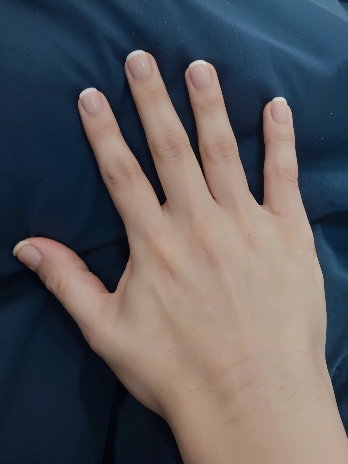Pinte as unhas, make it look like a female hand, alongue as unhas, remove cuticle